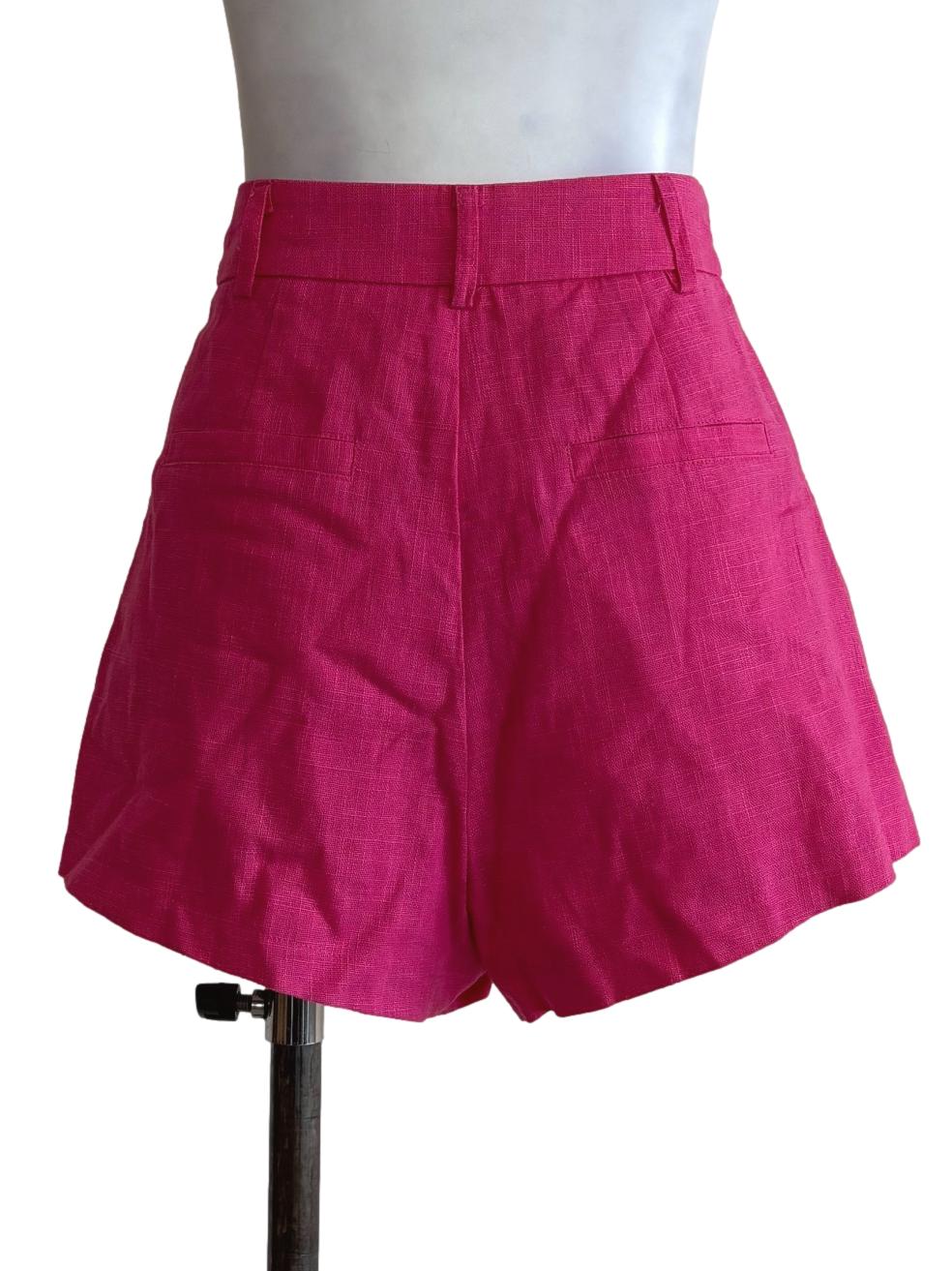 Hot Pink Linen Shorts - Image 2