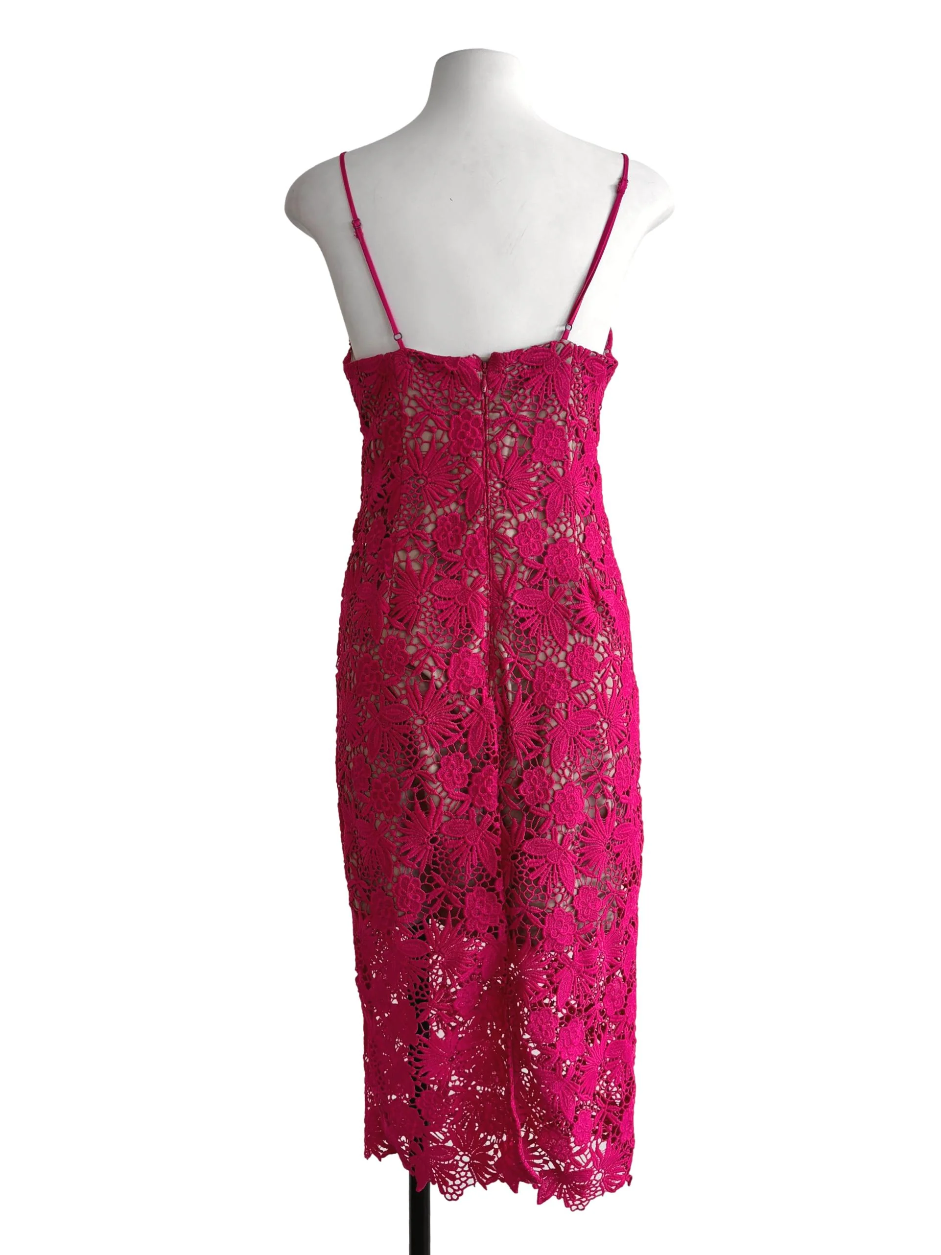 Hot Pink Pencil Lace Dress - Image 2