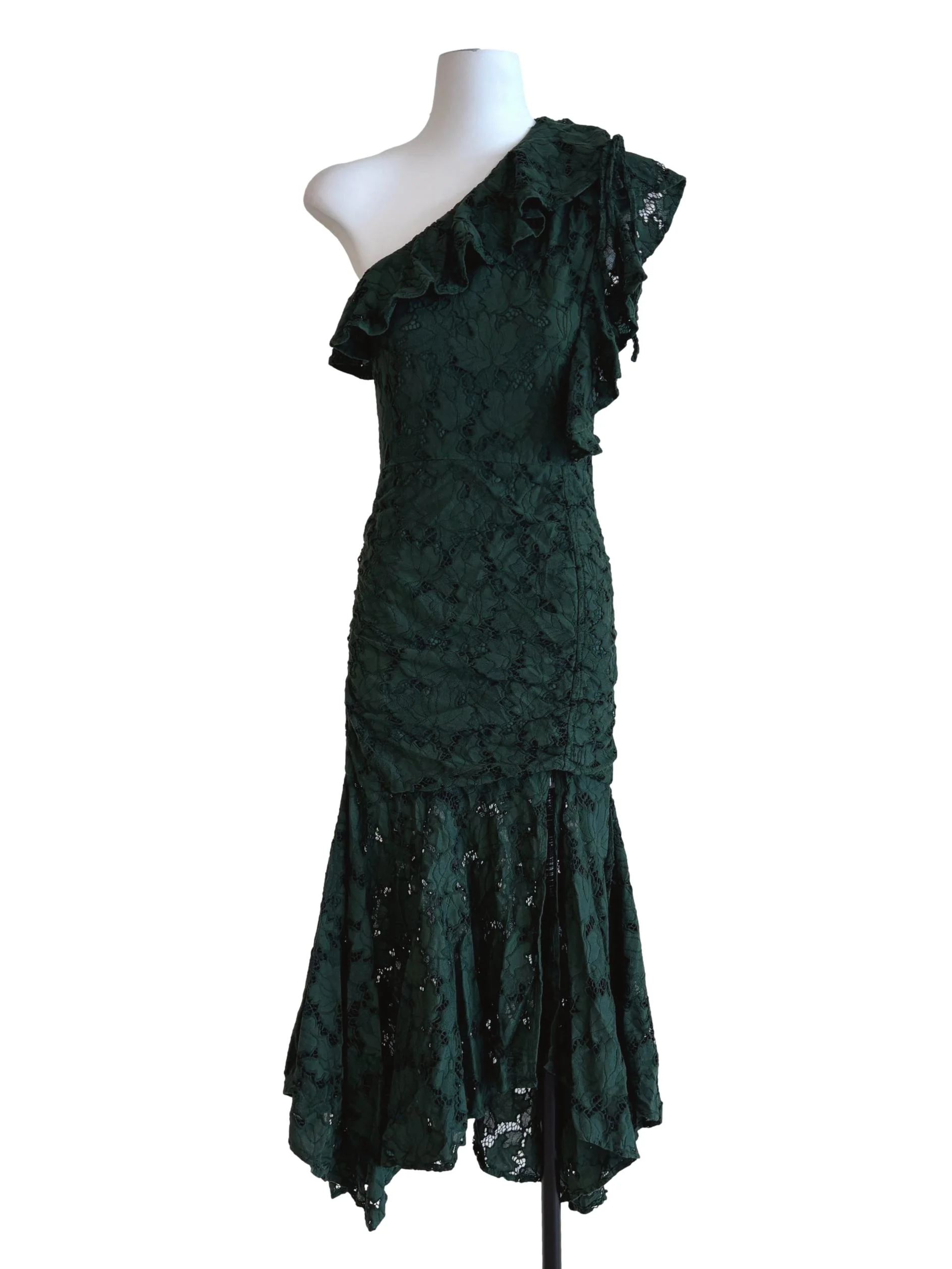 Hunter Green One Shoulder Bodycon Dress