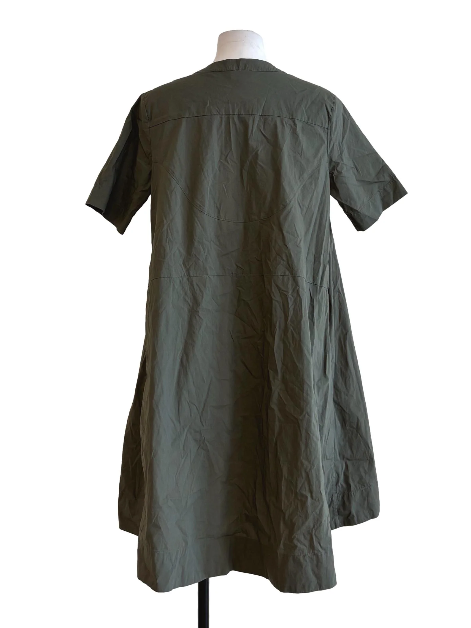 Hunter Green Short Sleeve Cotton Dress - Image 2