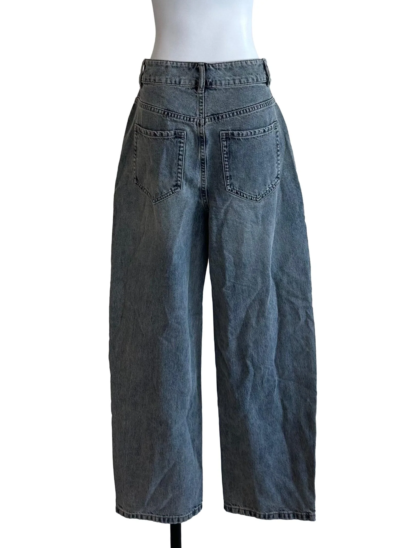 Illusion Blue Denim Baggy Long Jeans - Image 2