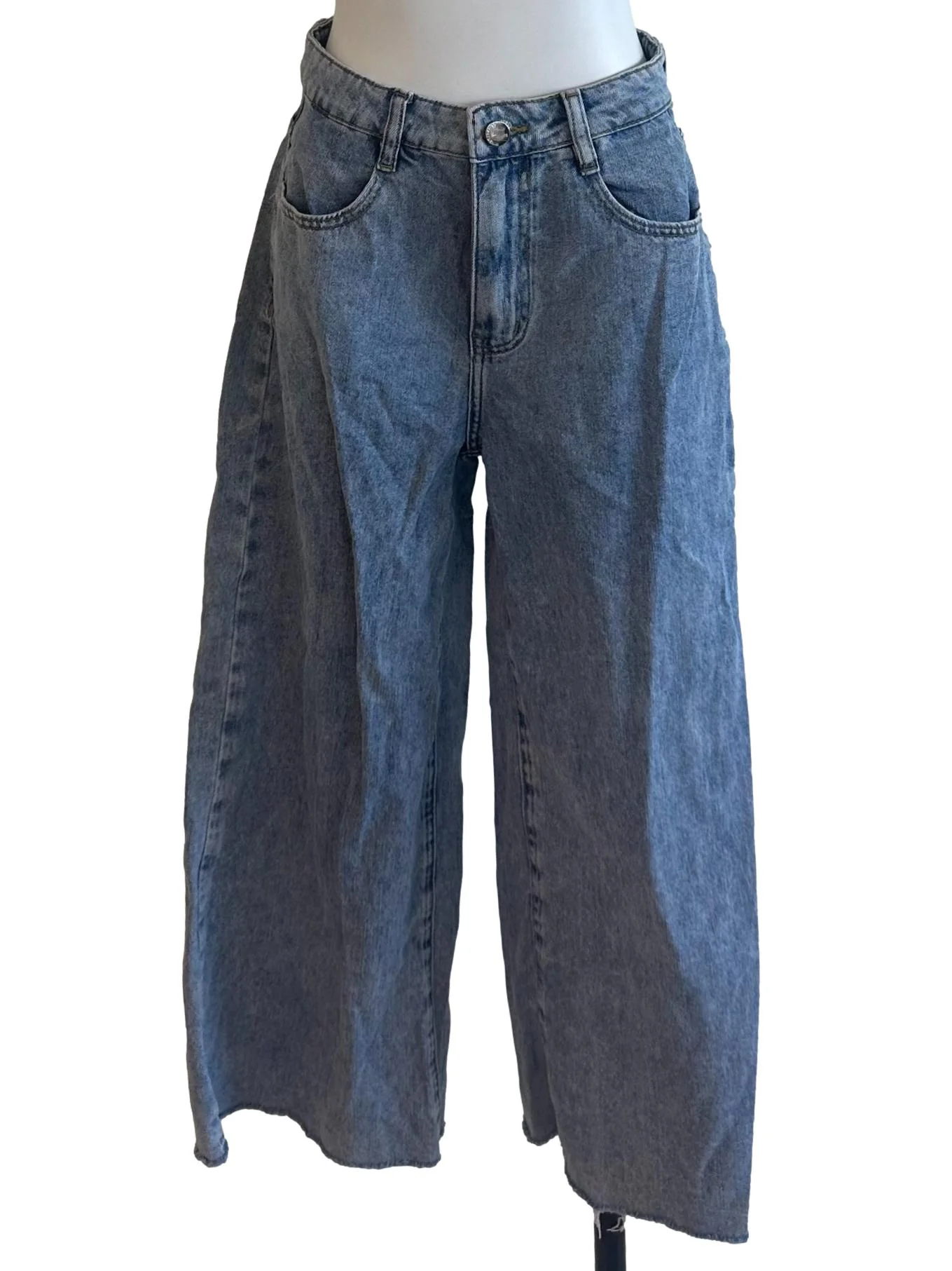 Illusion Blue Denim Wide Leg Jeans