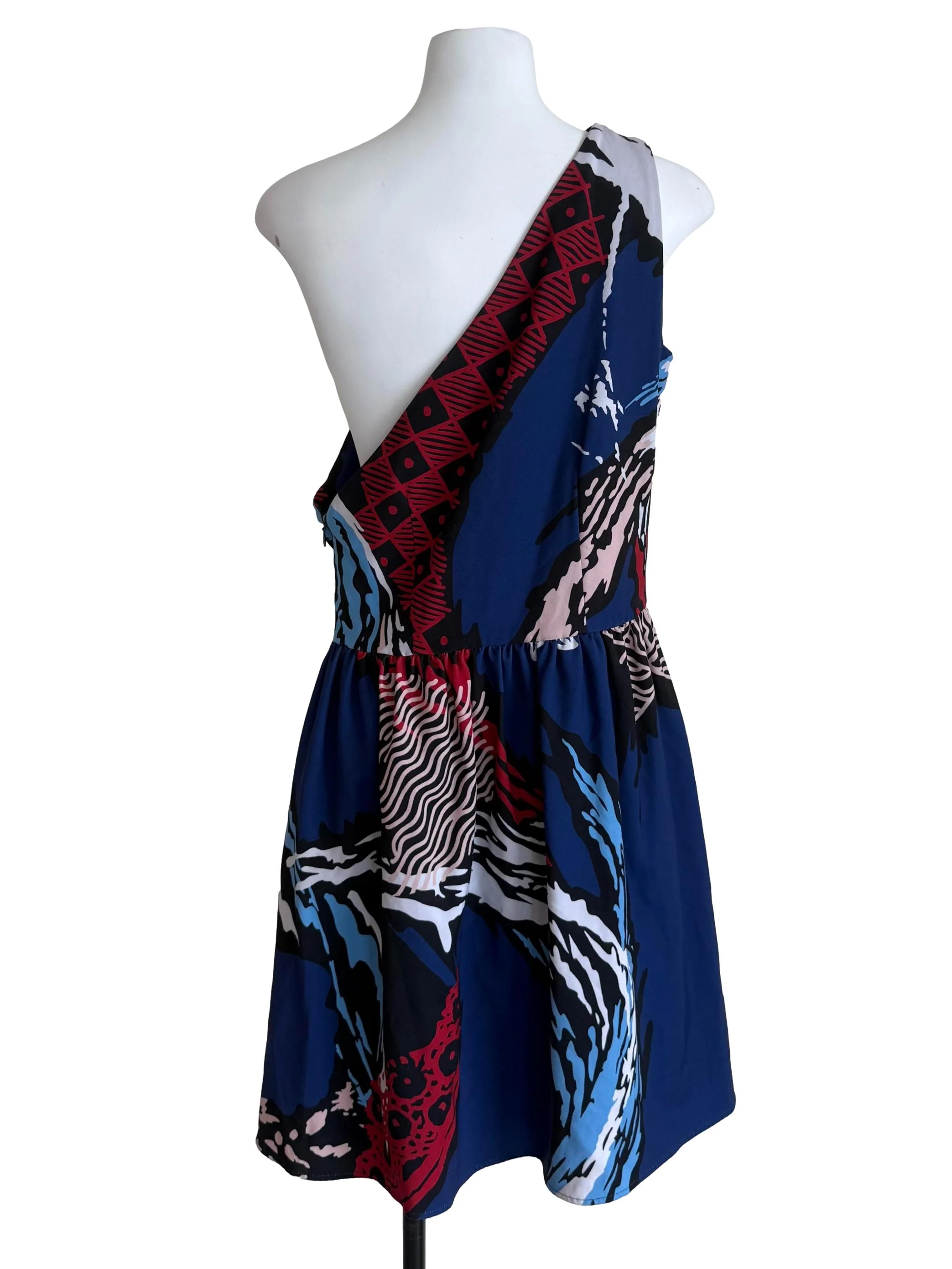 Indigo Asymmetric Bouffant Dress - Image 2