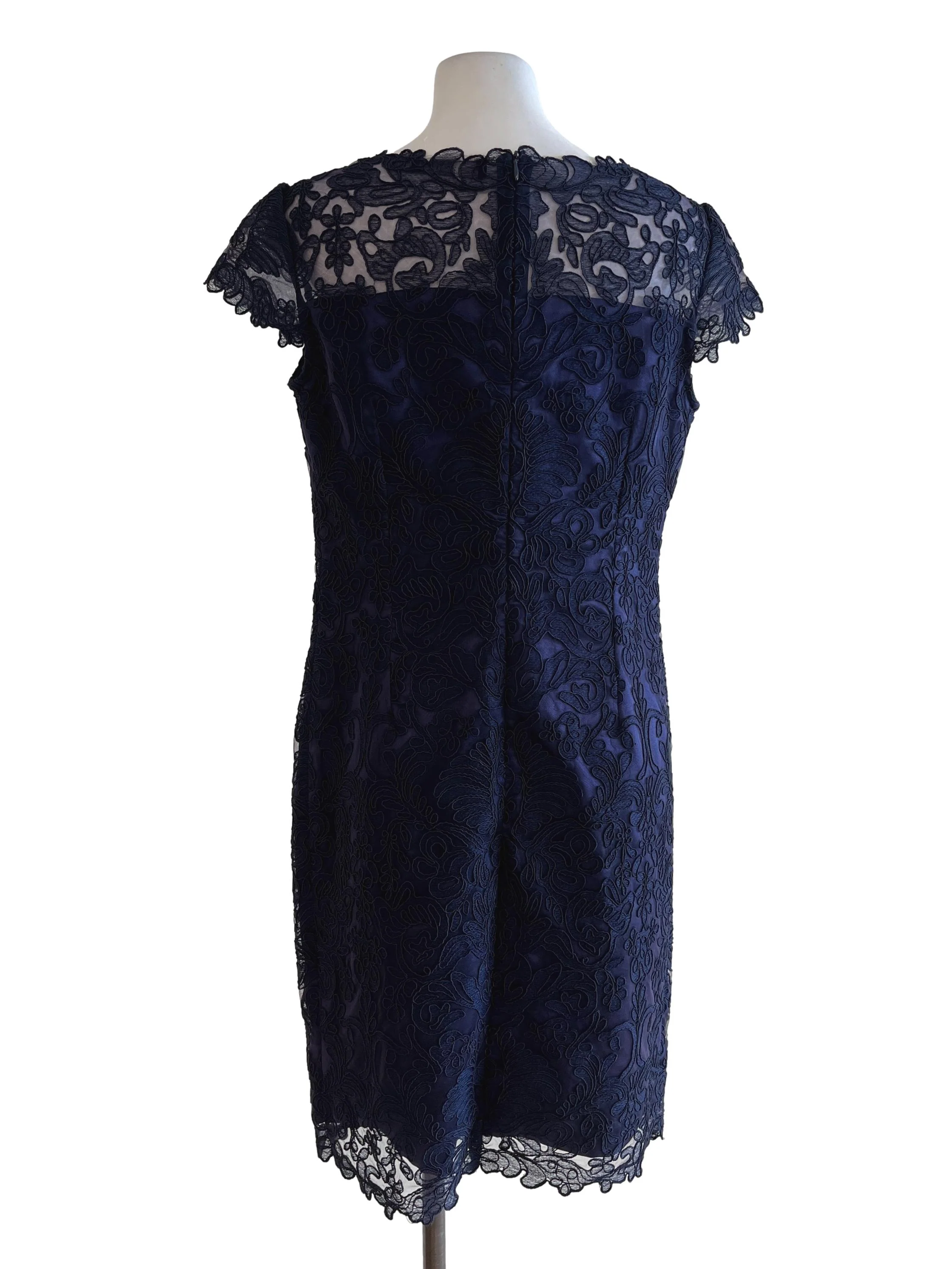 Indigo Blue A-Line Short Sleeve Dress - Image 2