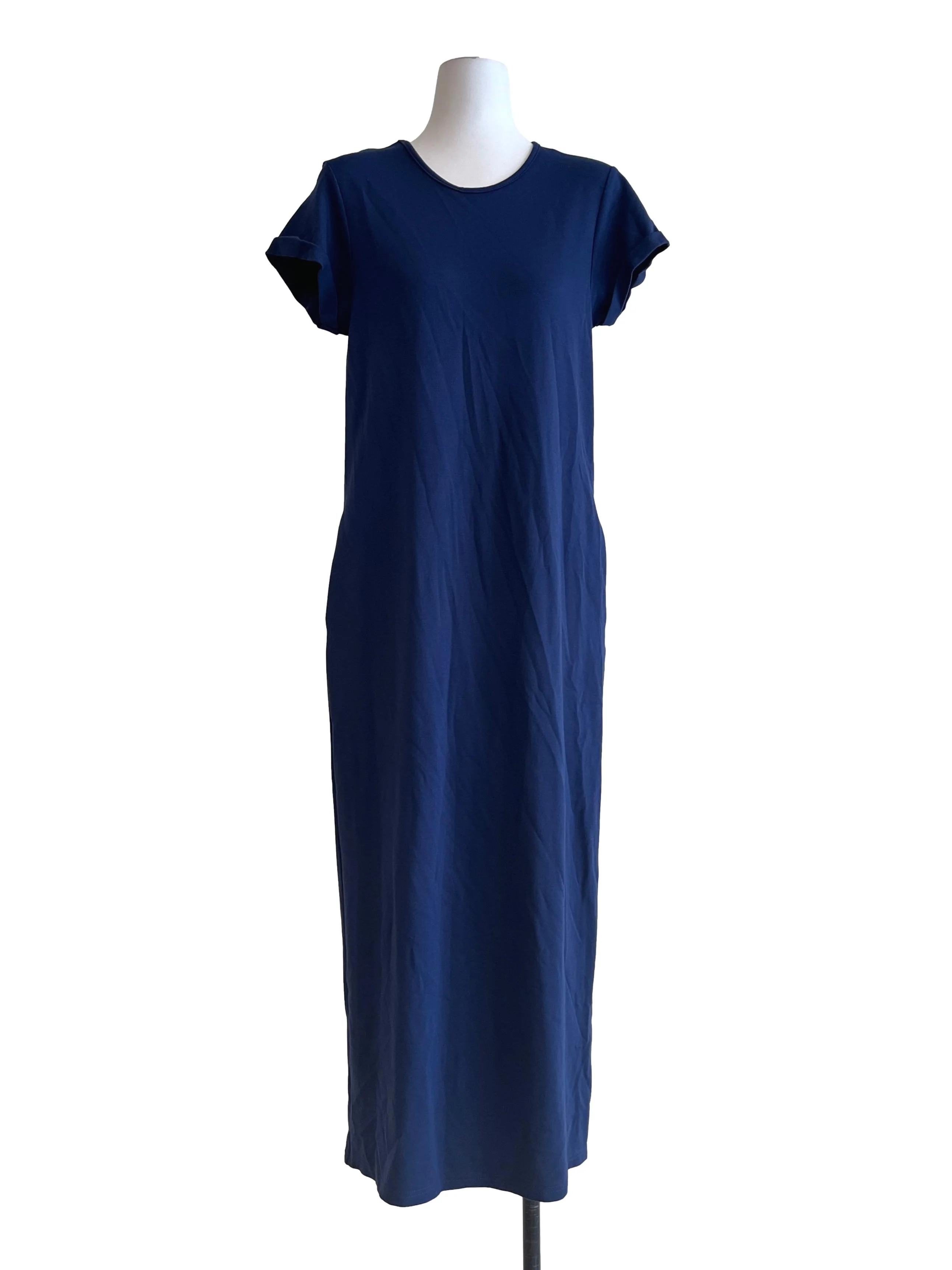Indigo Blue Halter Short Sleeve Dress