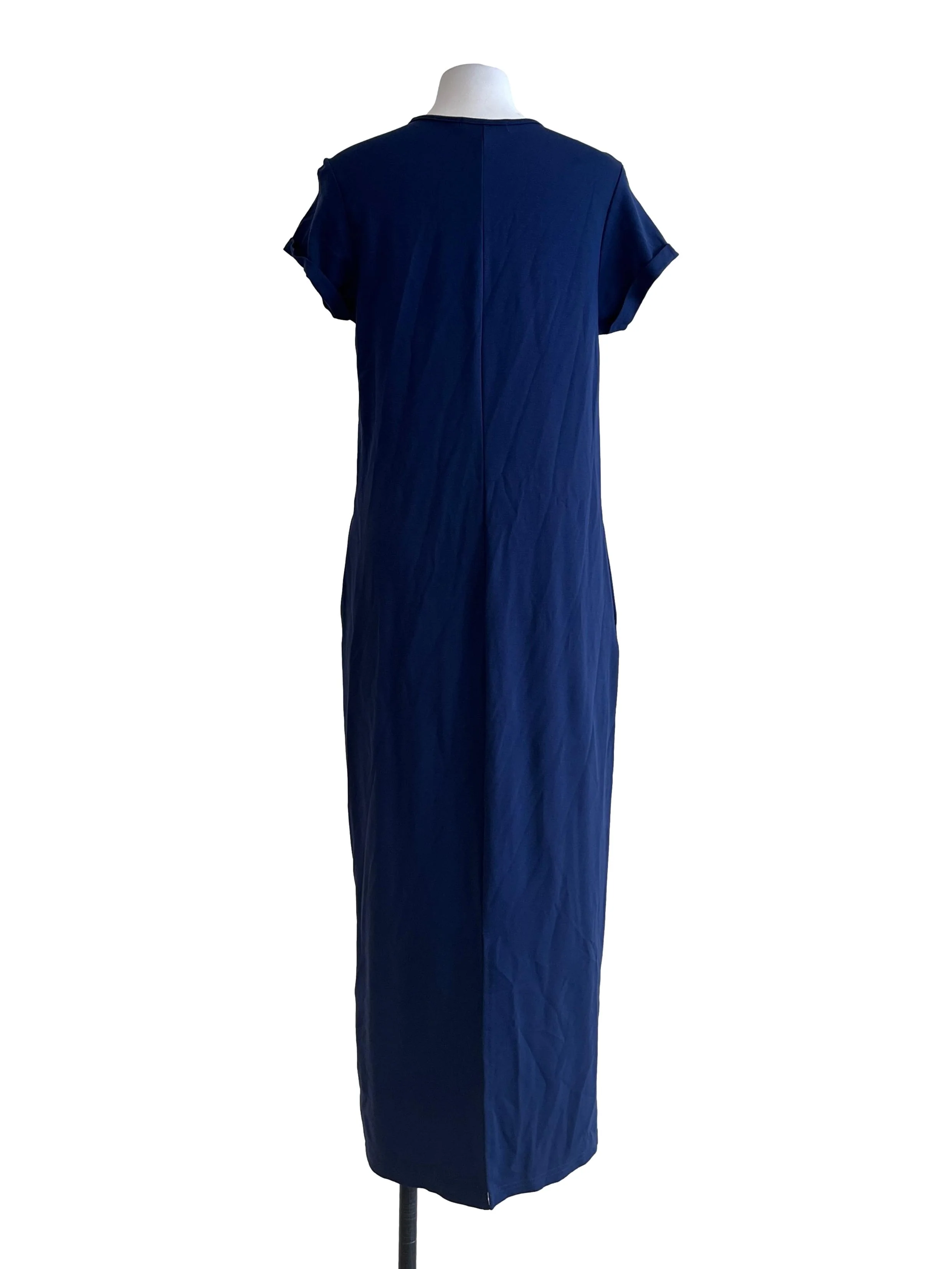 Indigo Blue Halter Short Sleeve Dress - Image 2