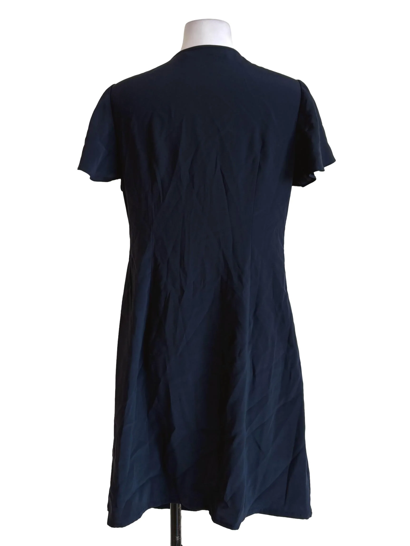 Indigo Blue Pearl Button A-Line Dress - Image 2