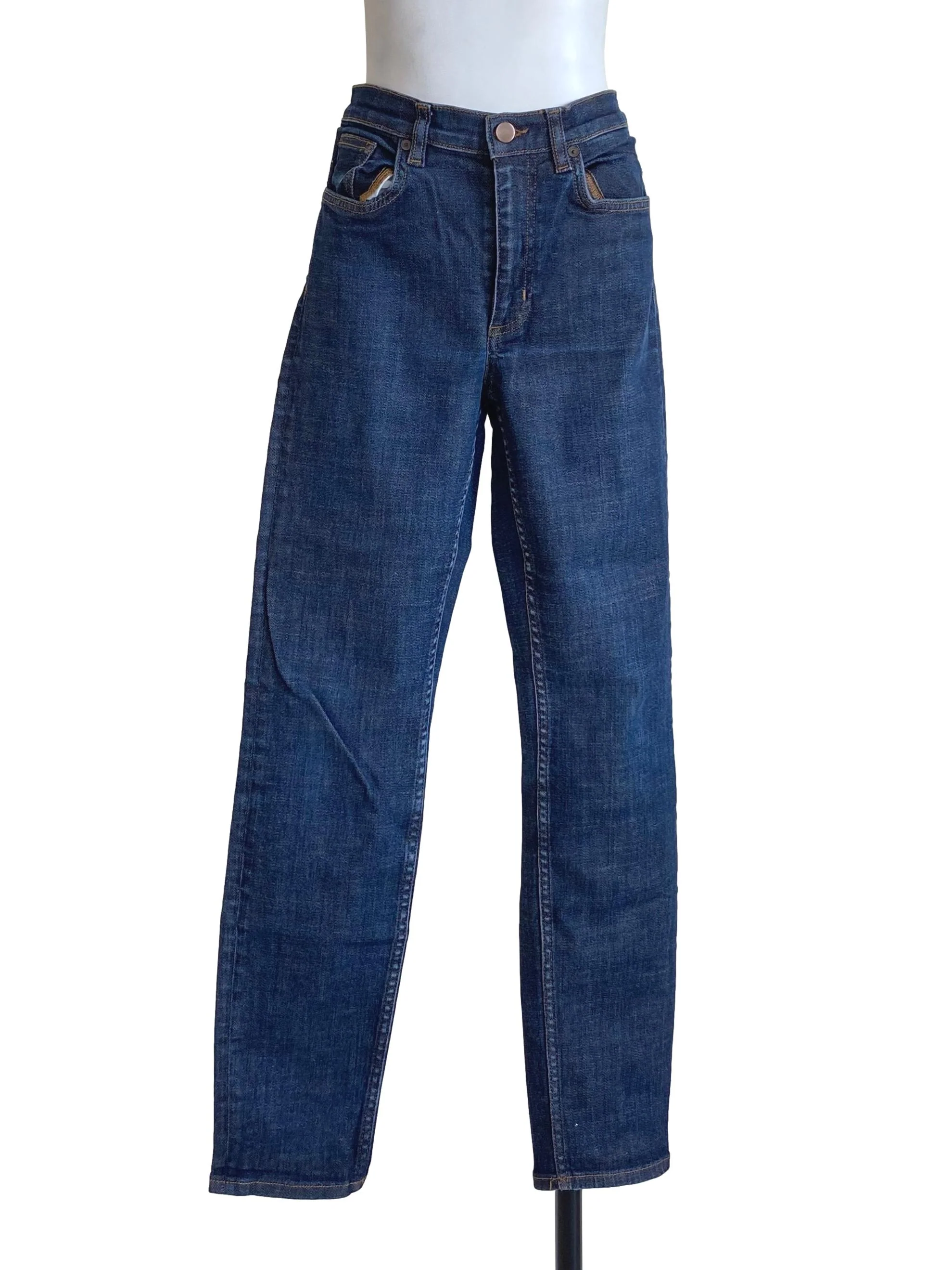 Indigo Blue Rough Textured Denim Jeans
