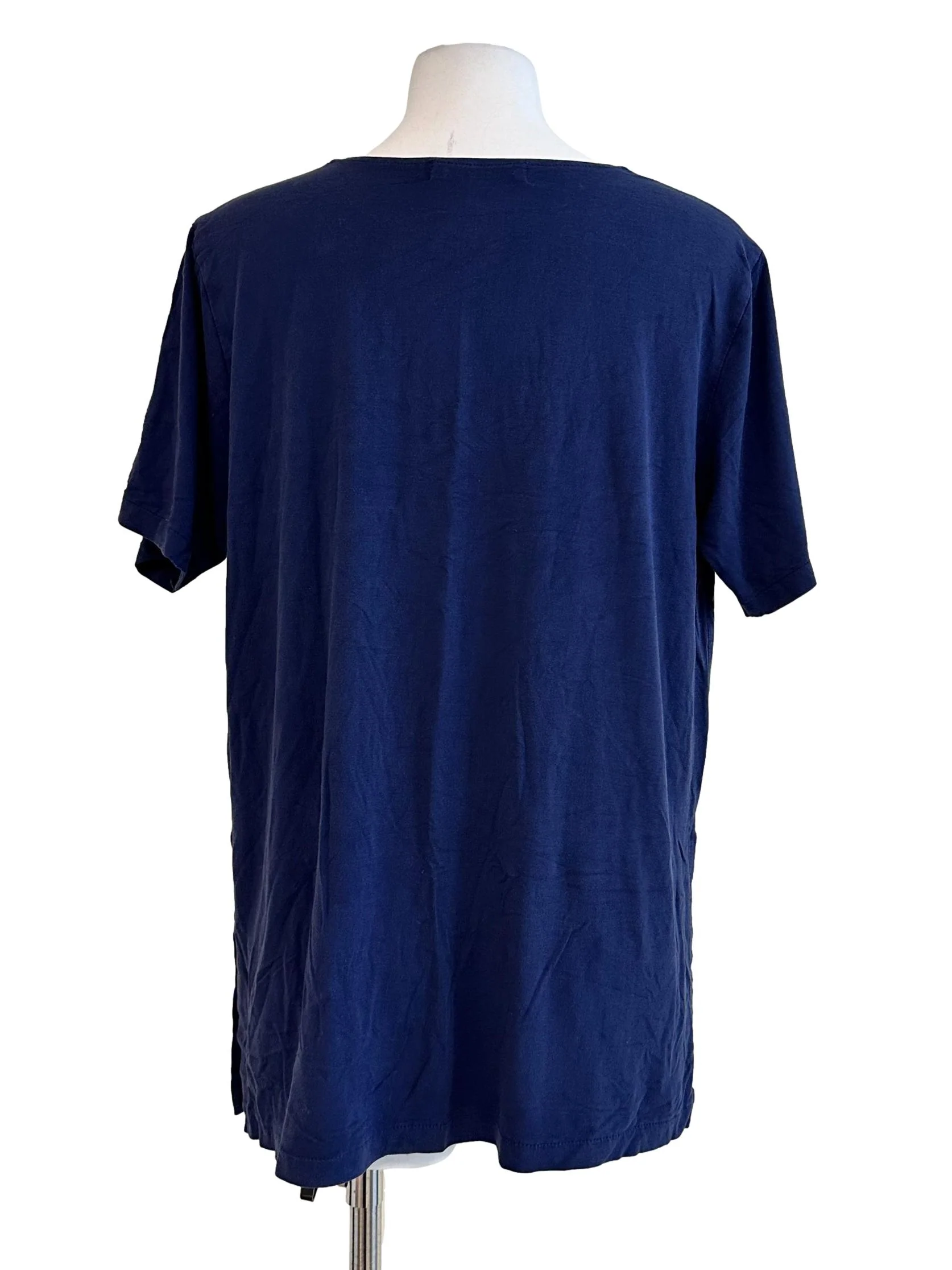 Indigo Blue Round Neck Top - Image 2