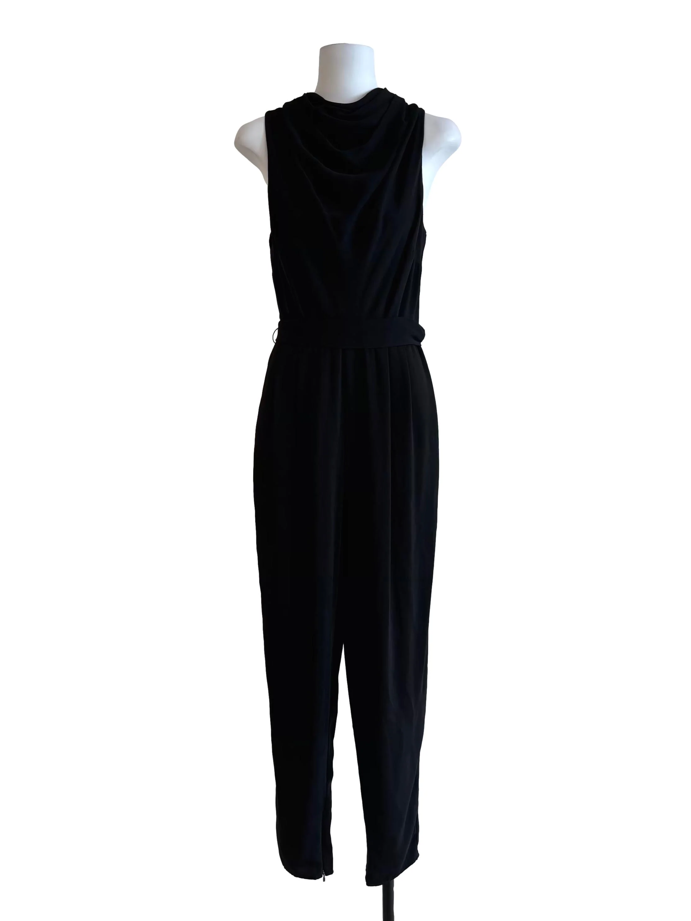 Ink Black Cowl Neck Slim Fit Jumpsuit