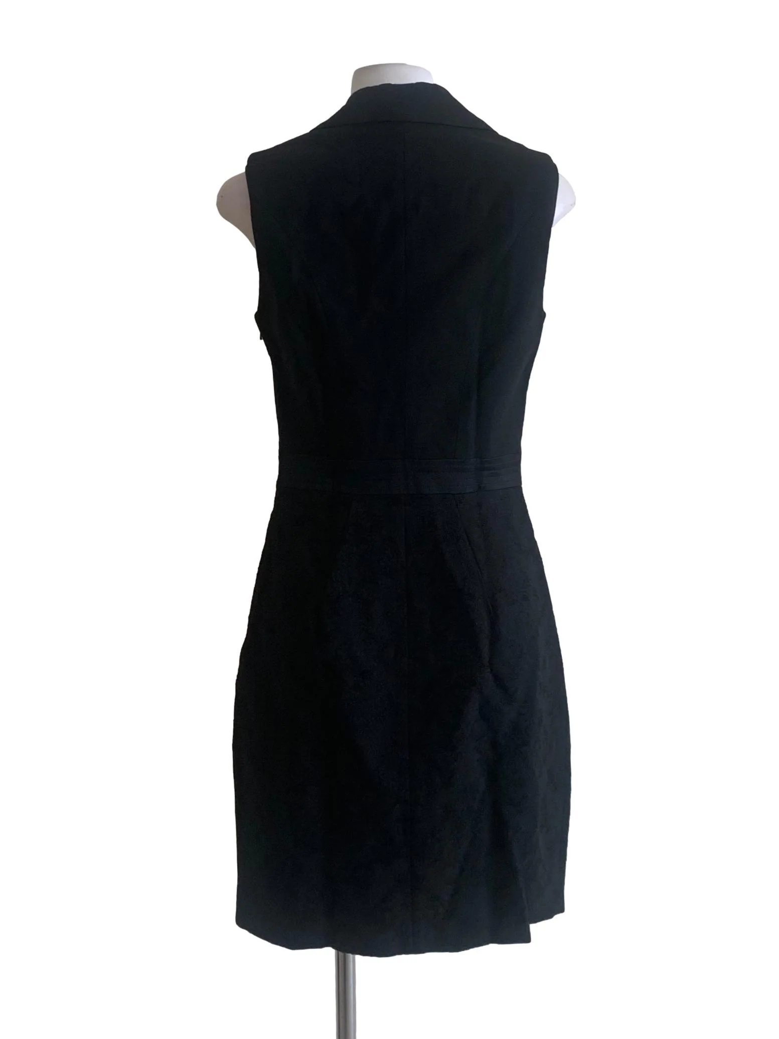 Ink Black Deep V Neck Sheath Dress - Image 2