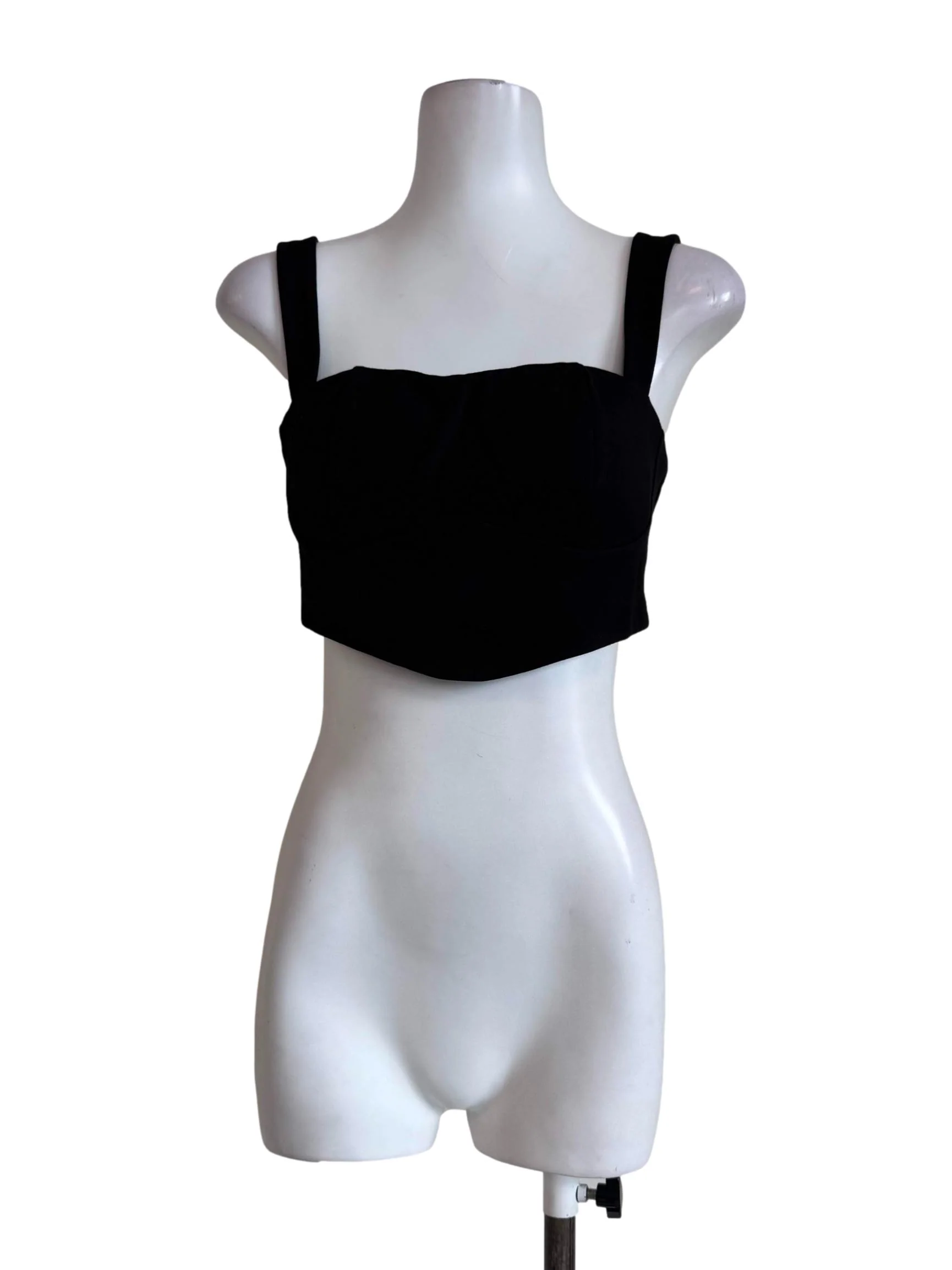 Ink Black Padded Crop Top