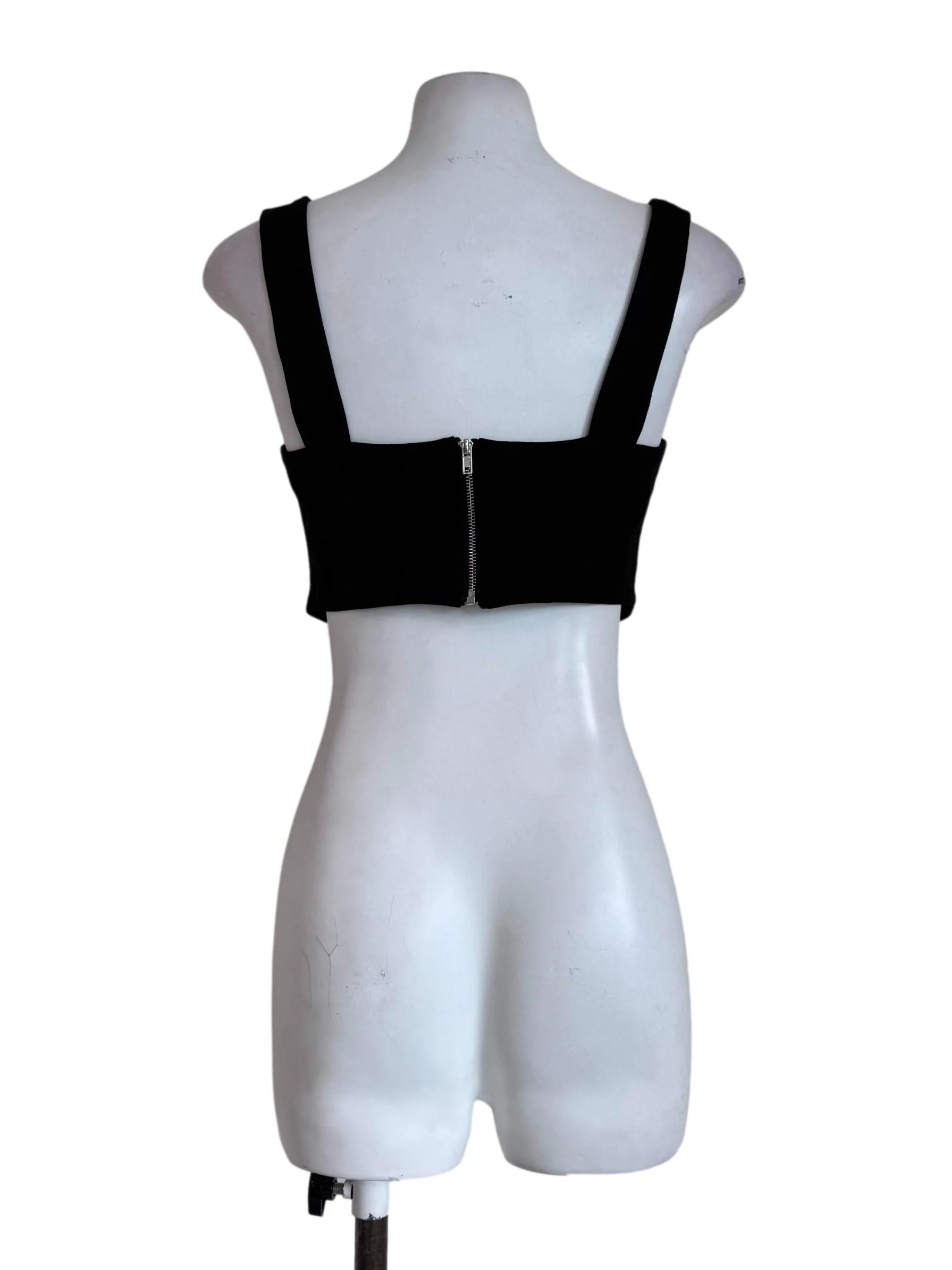 Ink Black Padded Crop Top - Image 2