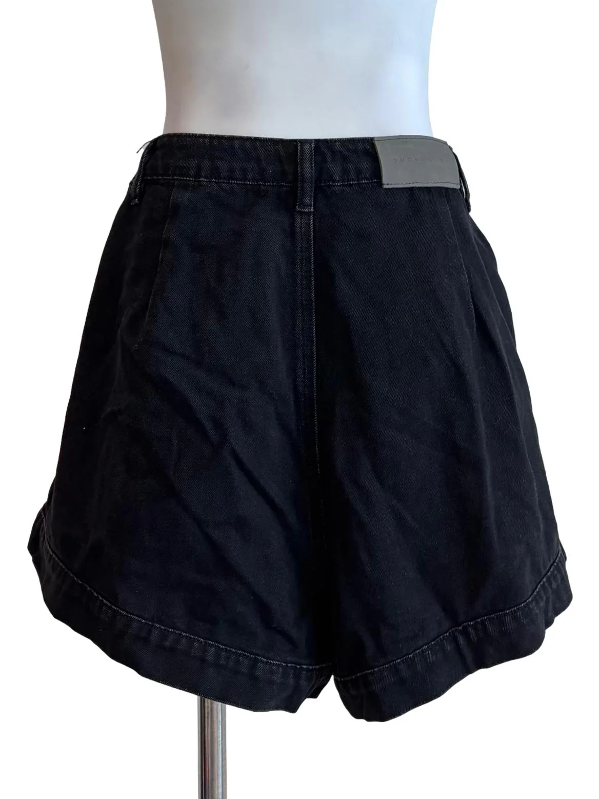 Ink Black Relaxed Jean Shorts - Image 2