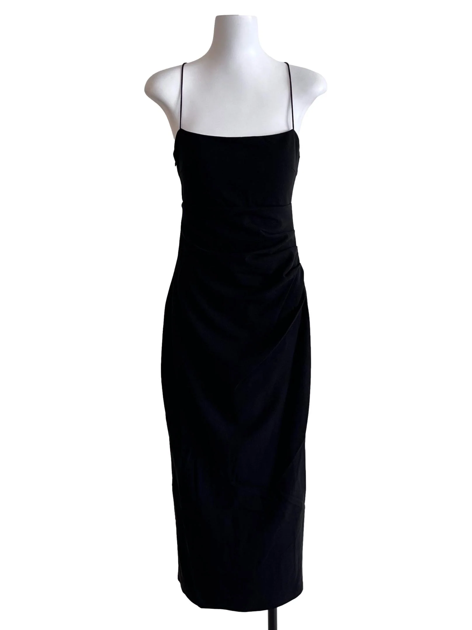 Ink Black Spaghetti Strap Slip Dress