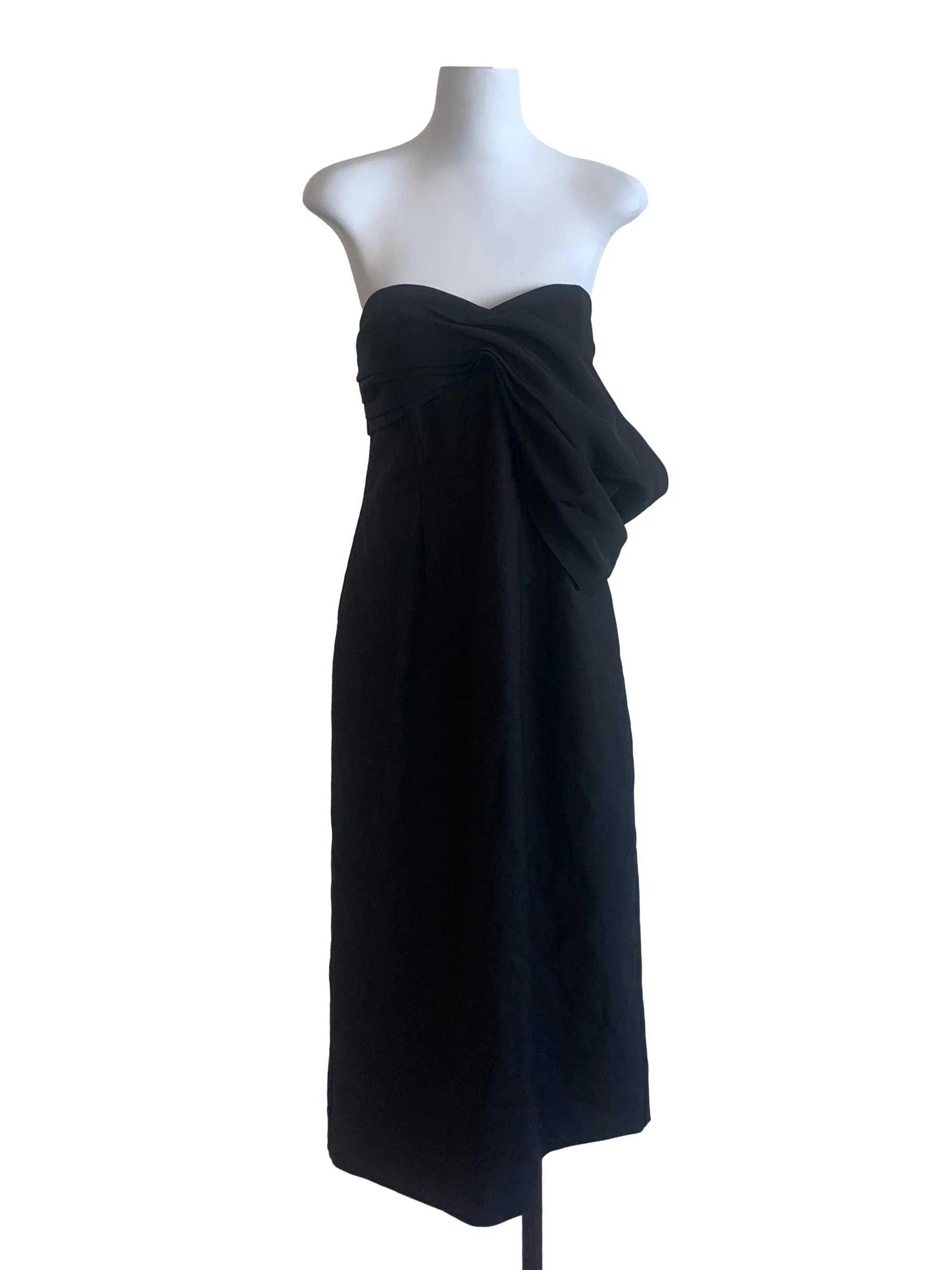 Ink Black Sweetheart Neck Strapless Dress