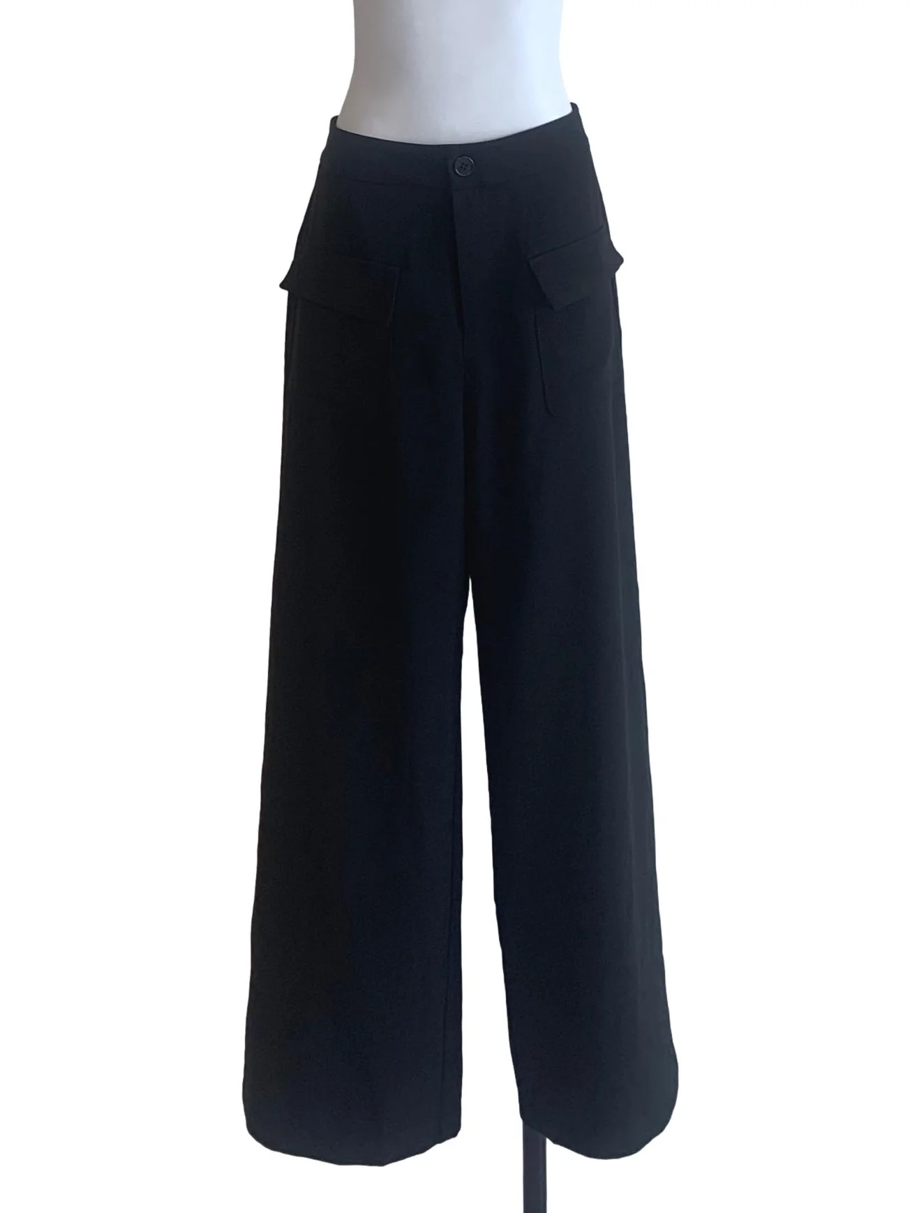 Ink Black Wide Leg Pants