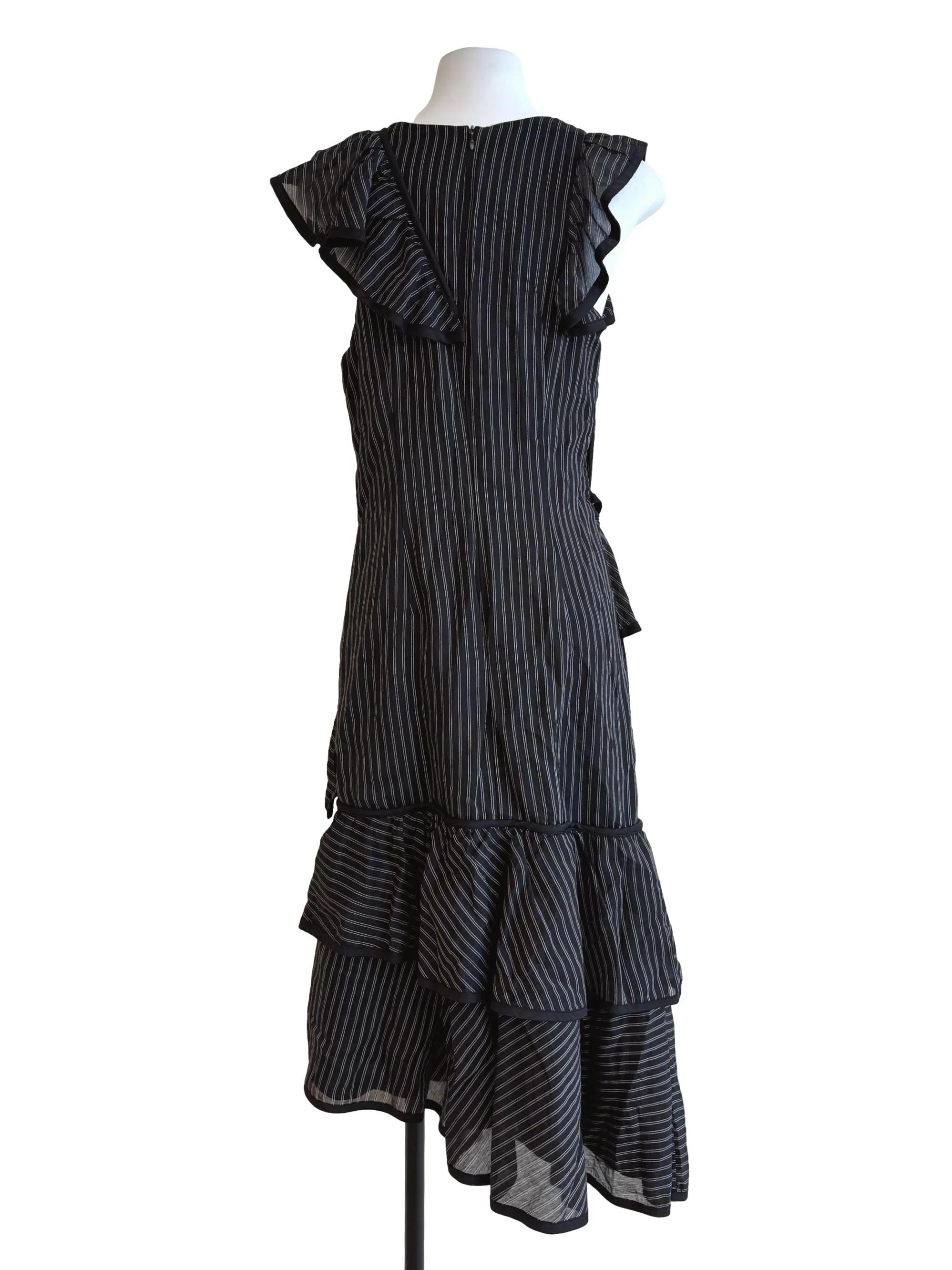 Iridium Black Striped Tier Dress - Image 2