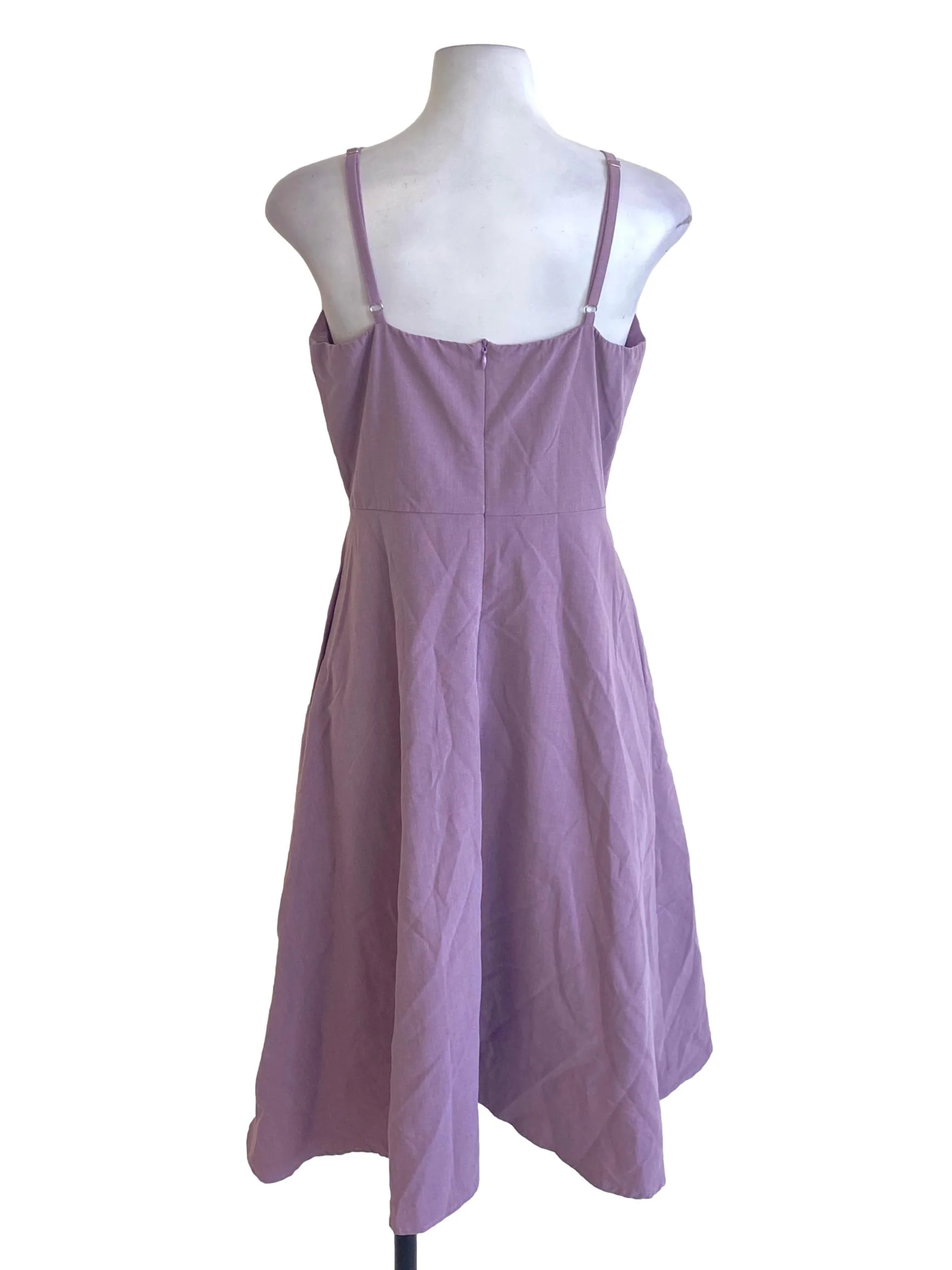 Iris Purple Spaghetti Strap Fitted A-Line Dress - Image 2