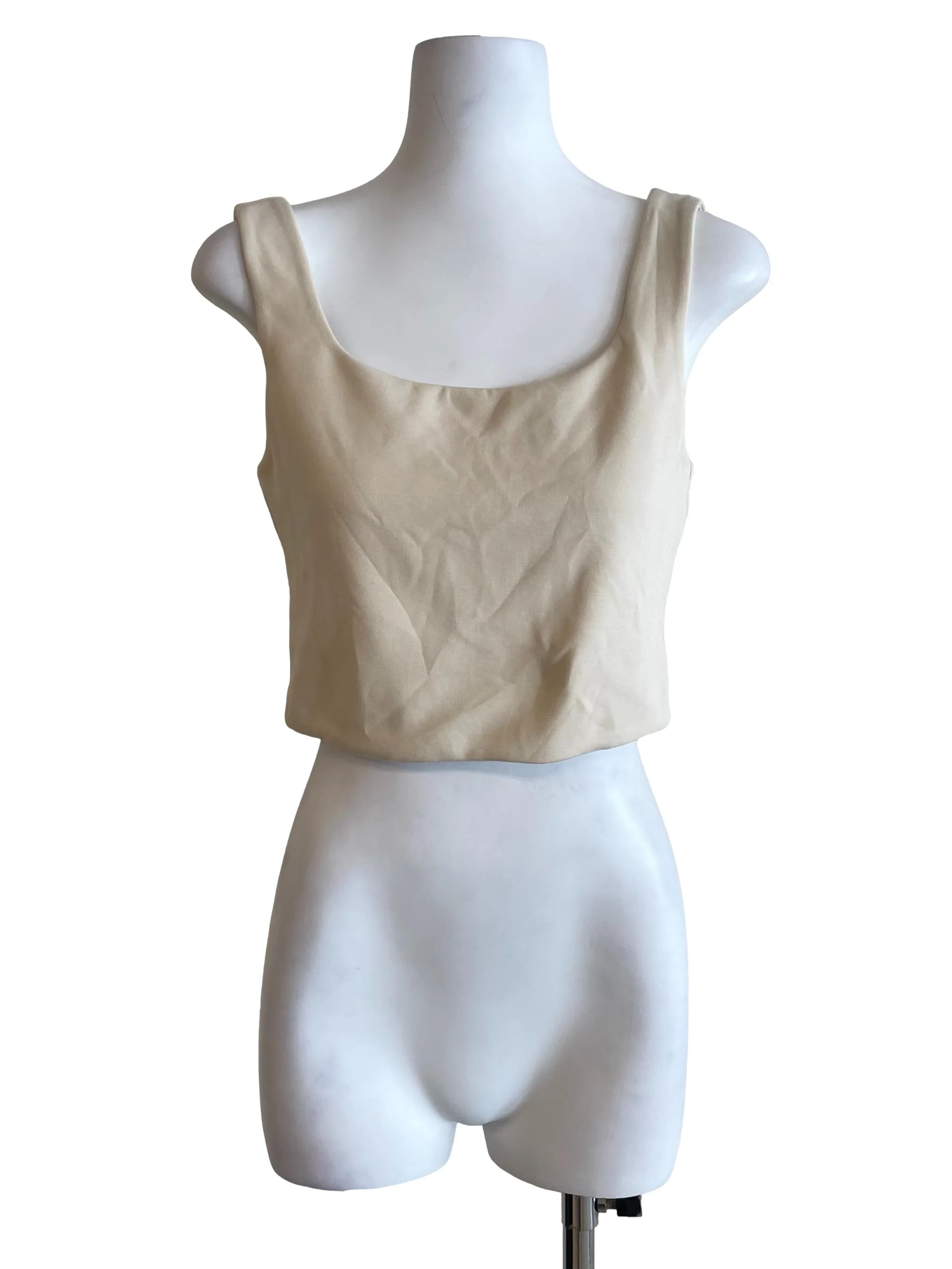 Ivory Square Neck Crop Top OSN