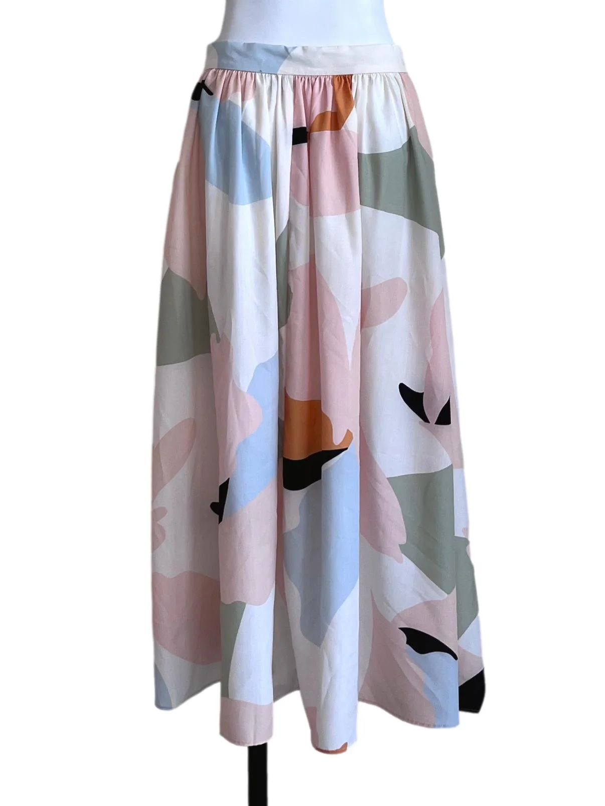 Ivory White Abstract Print Skirt LB - Image 2
