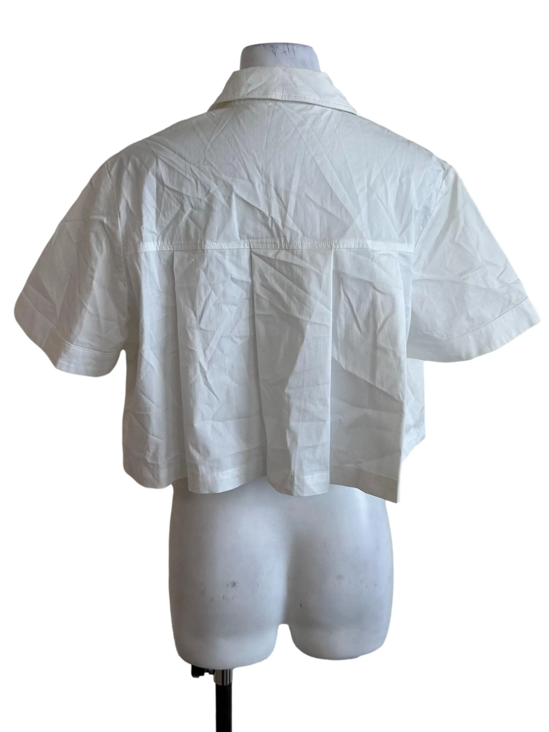 Ivory White Box Pleated Collar Top - Image 2