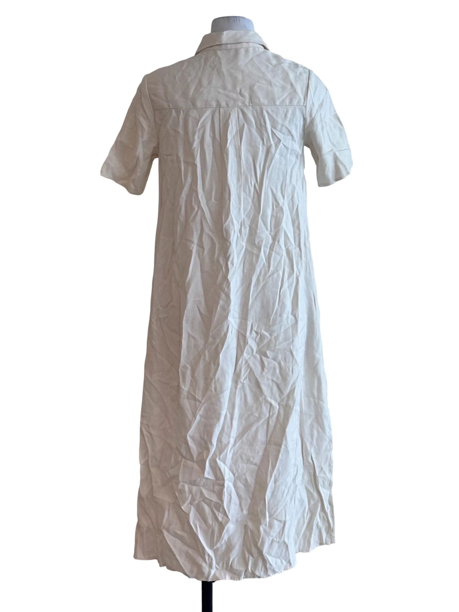 Ivory White Collar Slit Shirt Dress OSN - Image 2
