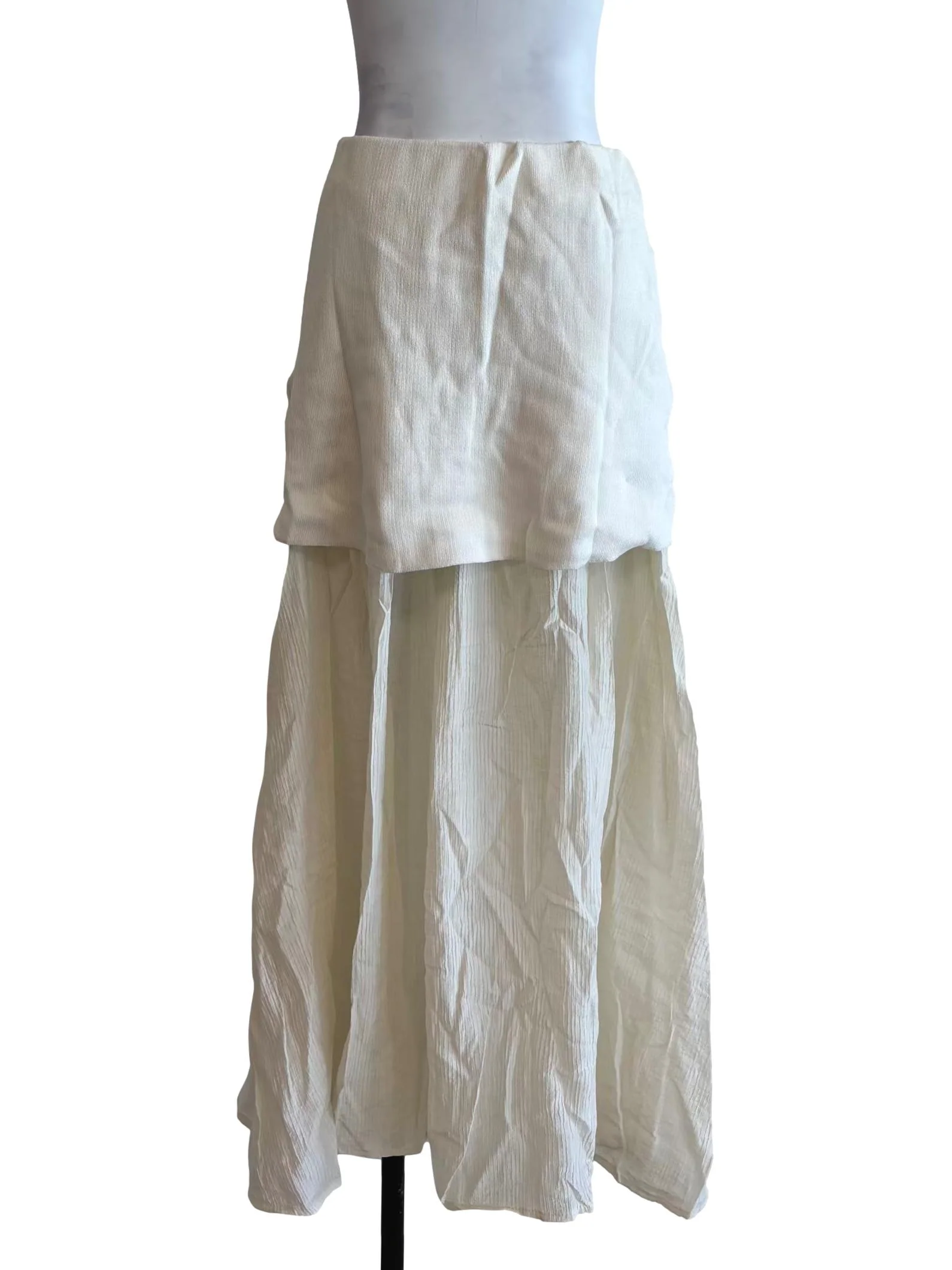 Ivory White Knit Flare Skirt - Image 2