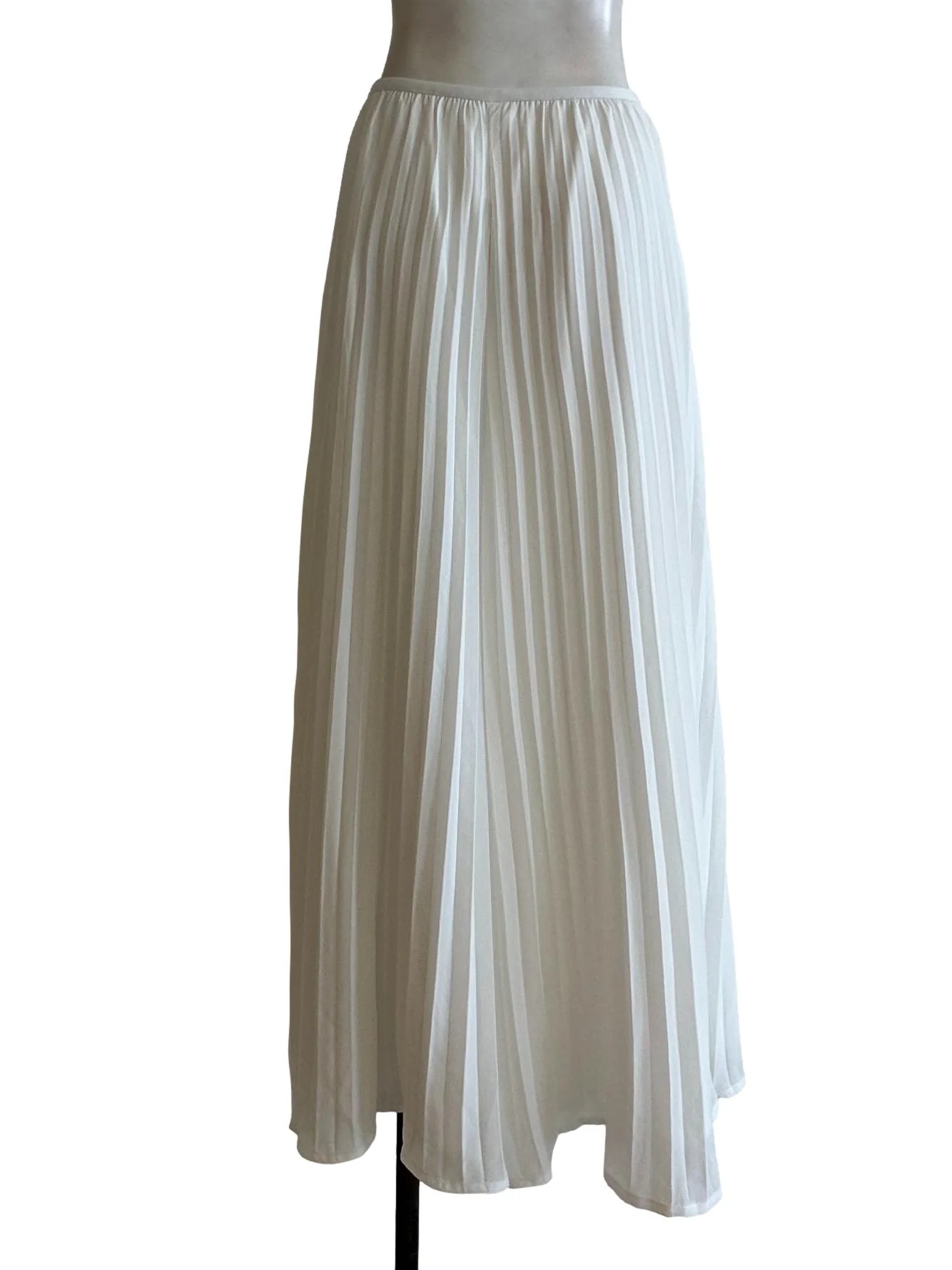 Ivory White Pleated Flared Pants - Image 2