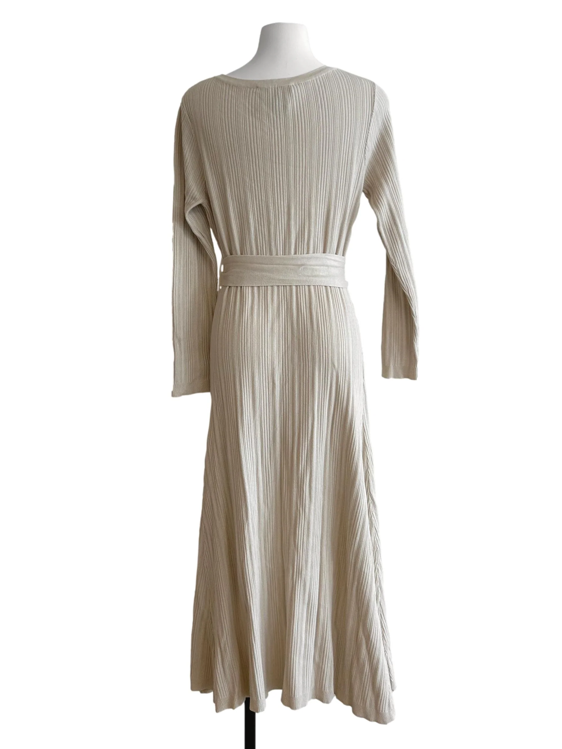 Ivory White Rib Knit Dress - Image 2
