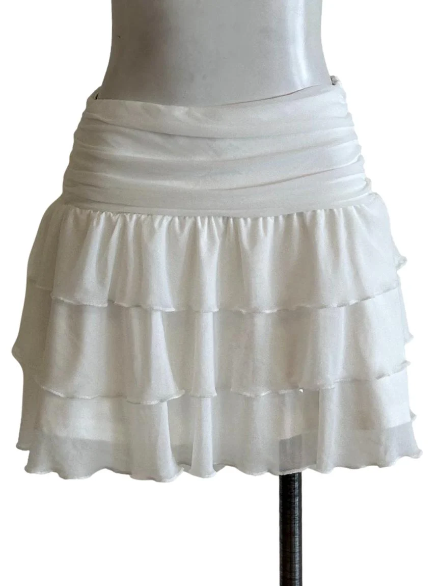 Ivory White Ruffled Skirt