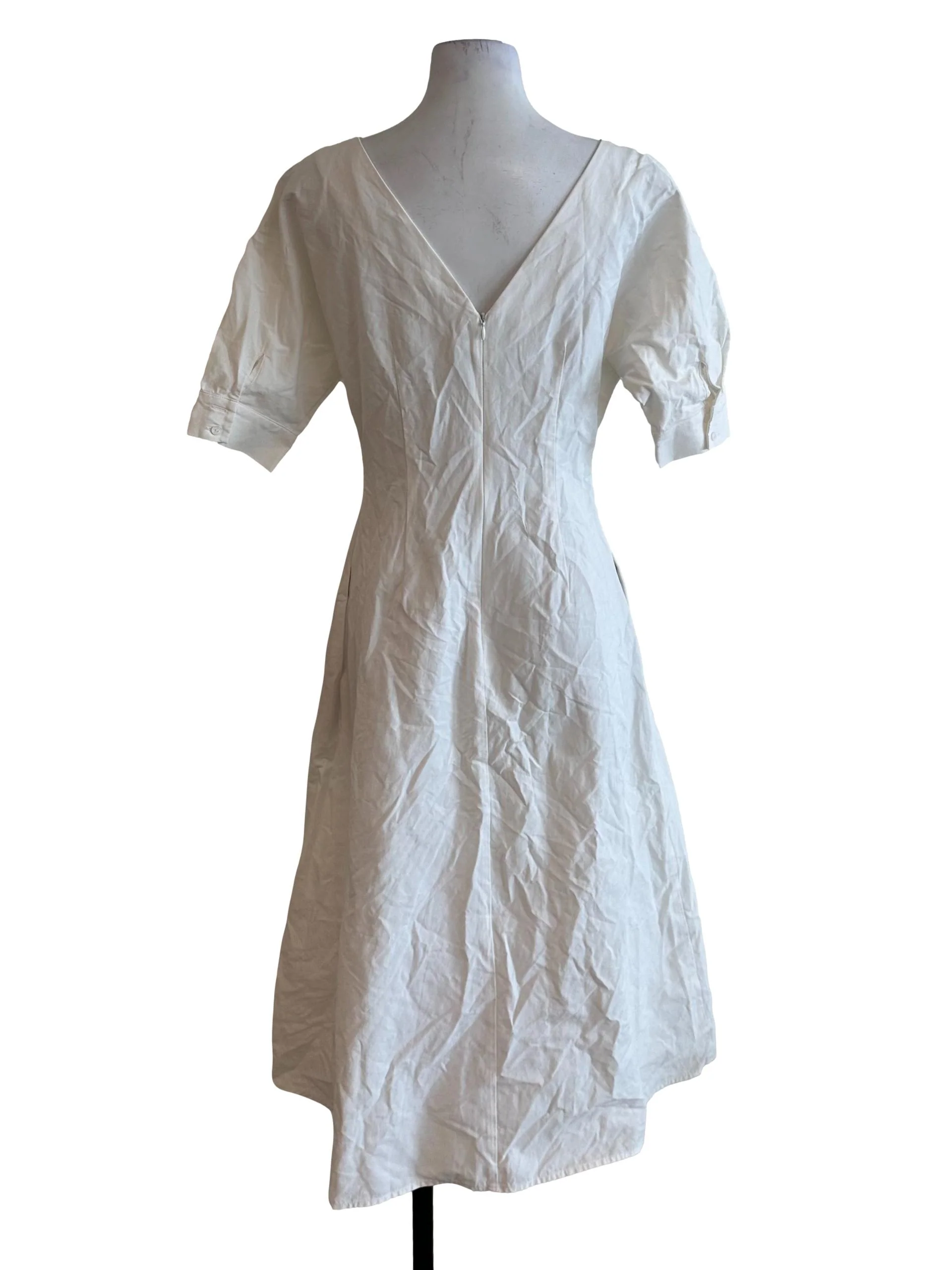 Ivory White Sabrina Neckline Sheath Dress OSN - Image 2