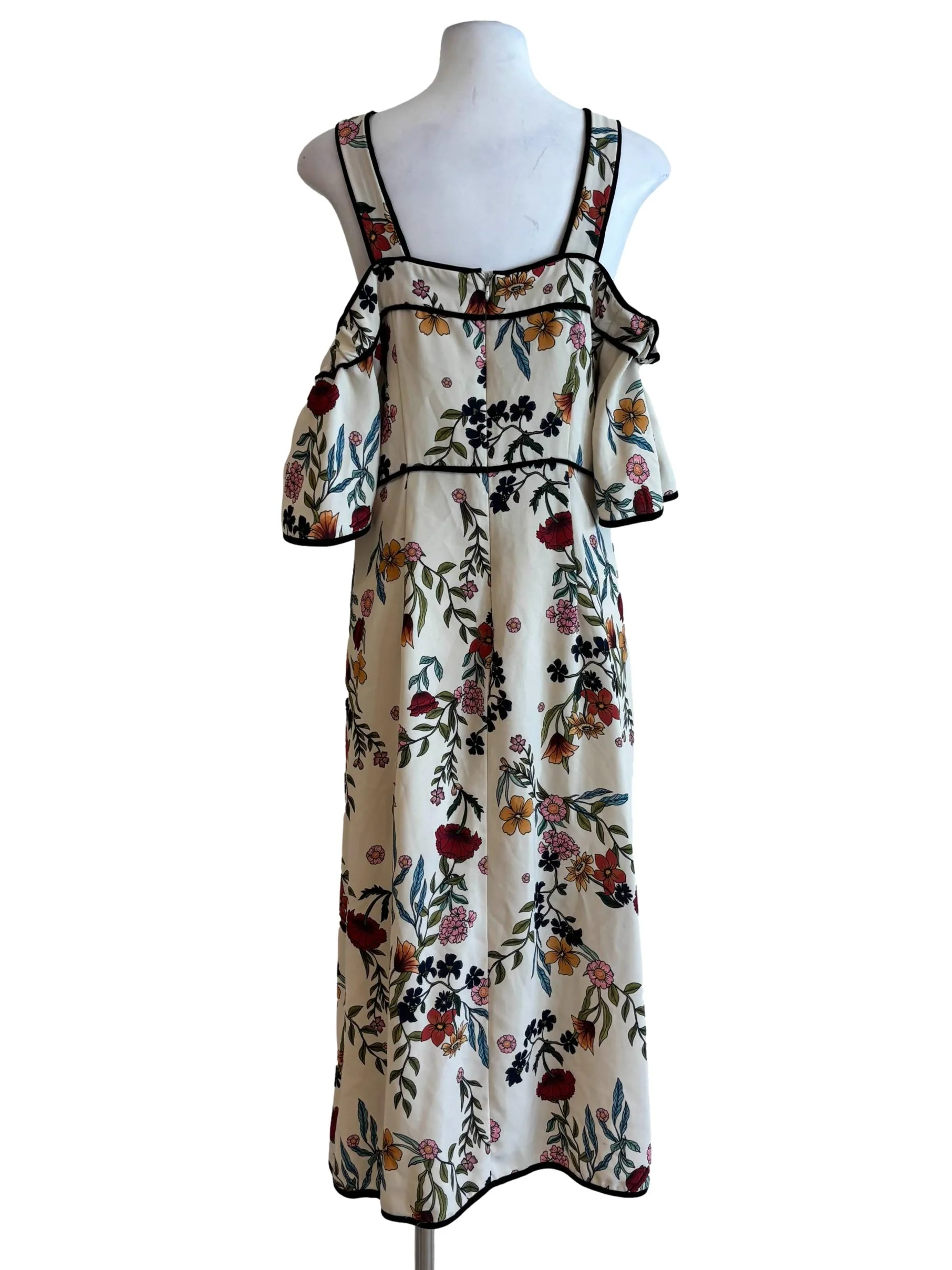 Ivory White Sleeveless Floral Sundress - Image 2