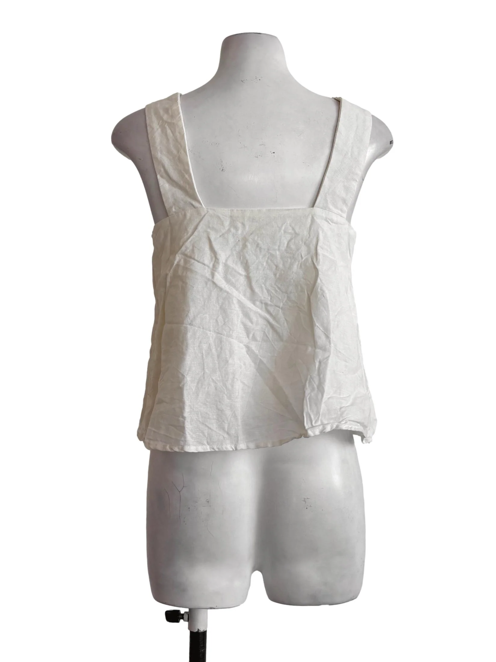 Ivory White Square Neck Sleeveless Top - Image 2