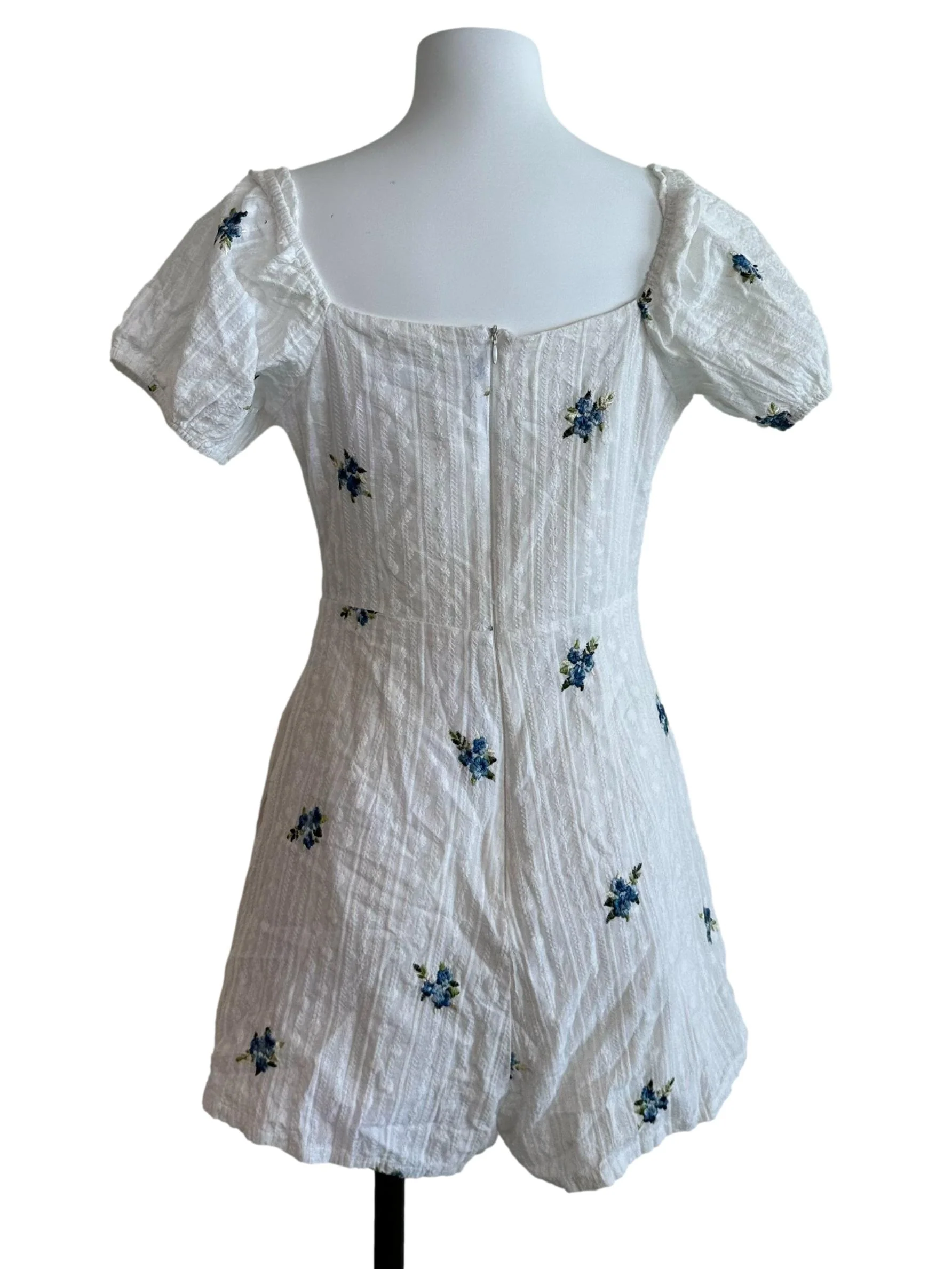 Ivory White Textured Pattern Rompers - Image 2