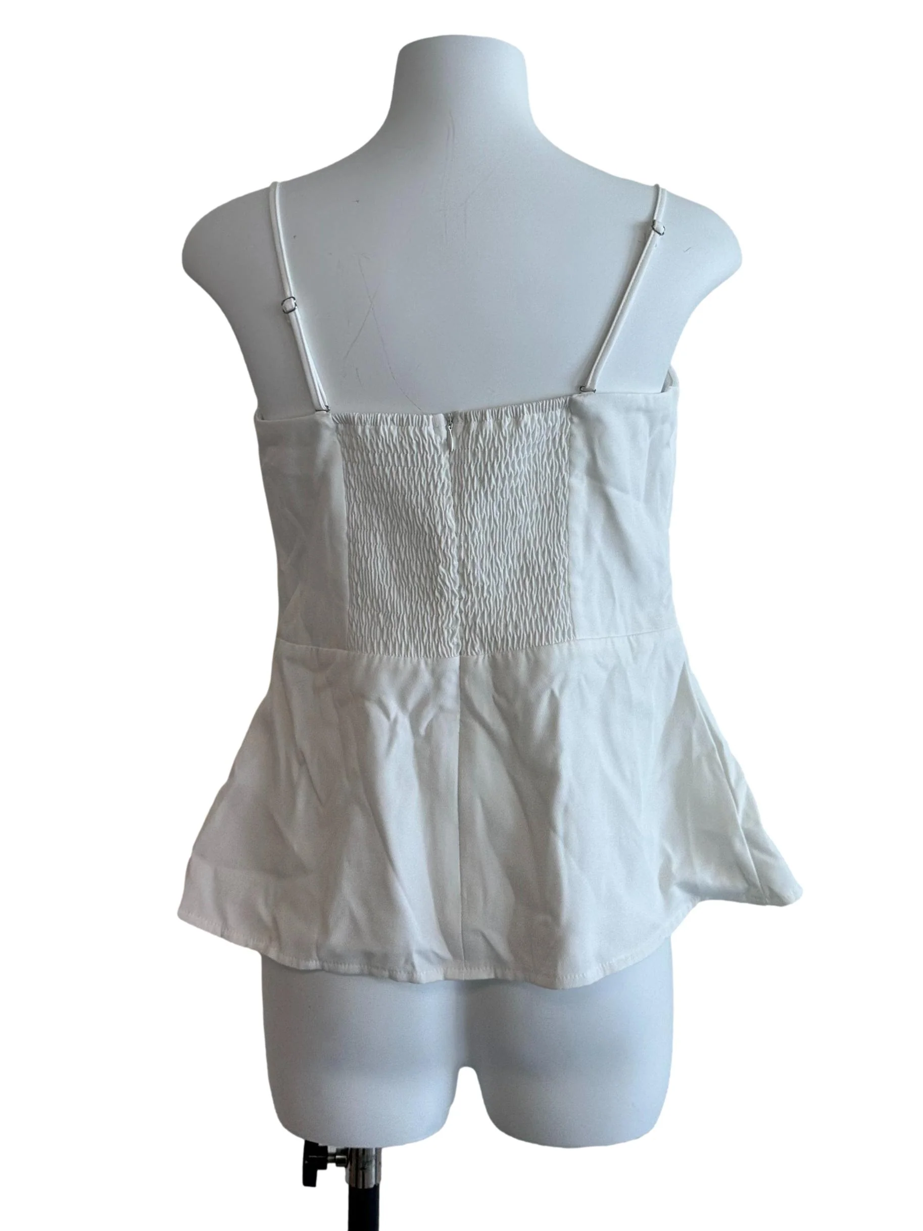 Ivory White V Neck Ribbbon Top - Image 2