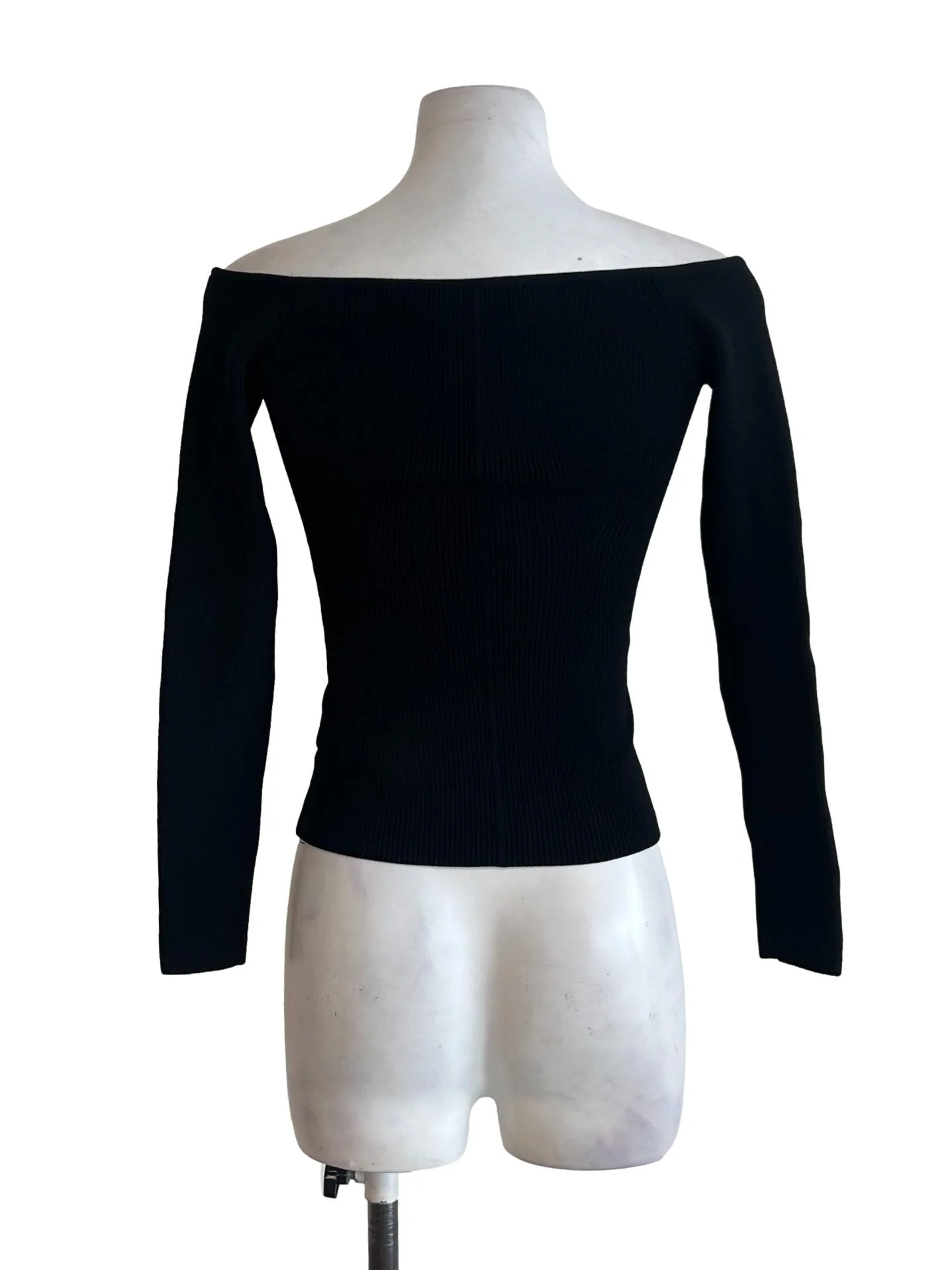 Jade Black Long Sleeve Knit Top - Image 2