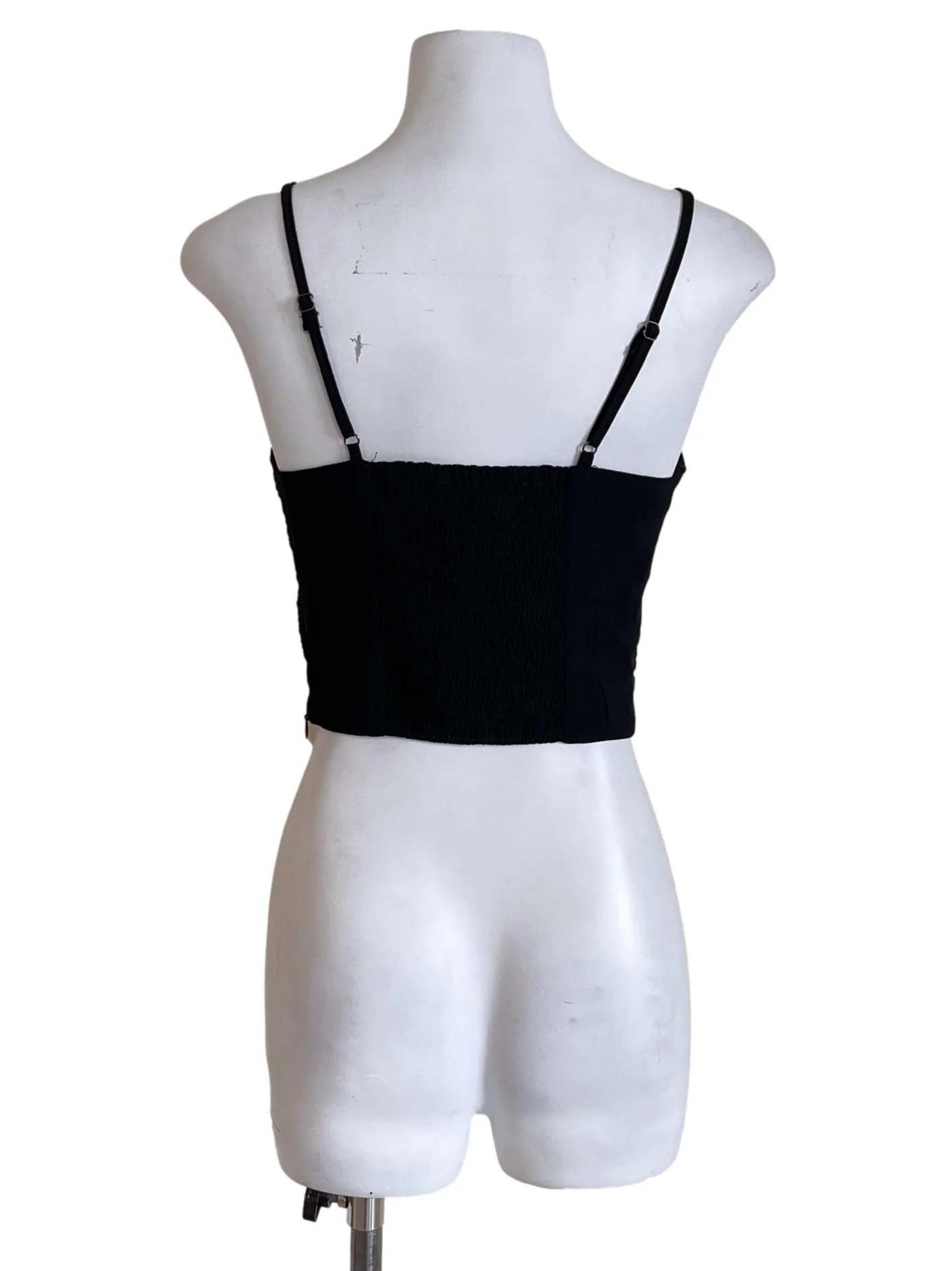 Jade Black Sleeveless Crop Top - Image 2