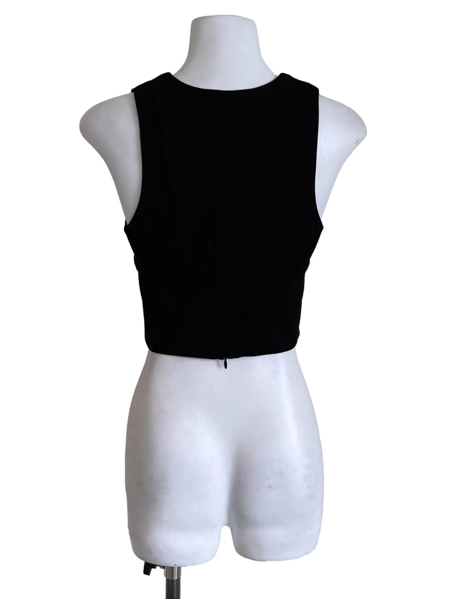 Jade Black V-Neck Sleeveless Top - Image 2