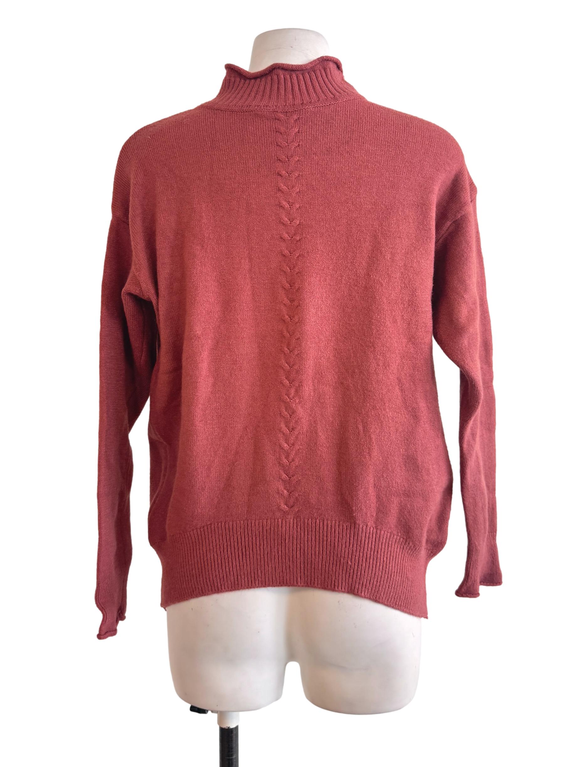 Jam Red High Neck Knitted Jumper - Image 2