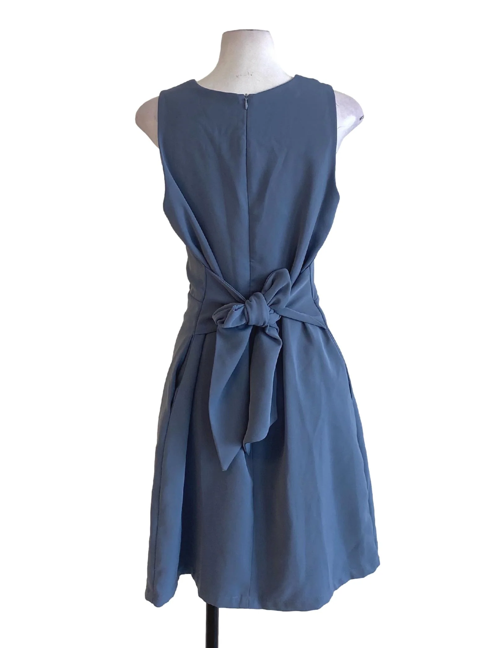 Jay Blue Round Neck Sleeveless Sheath A-Line Dress - Image 2