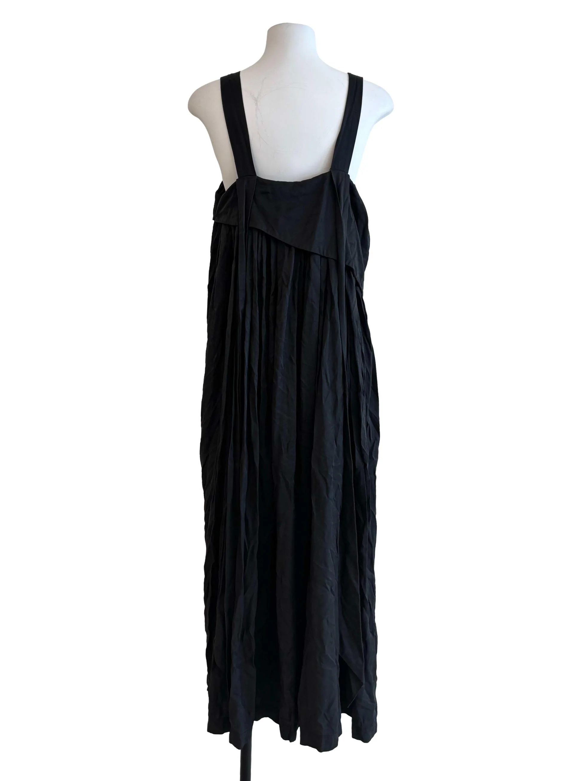 Jet Black Apron Pleated Shift Dress - Image 2