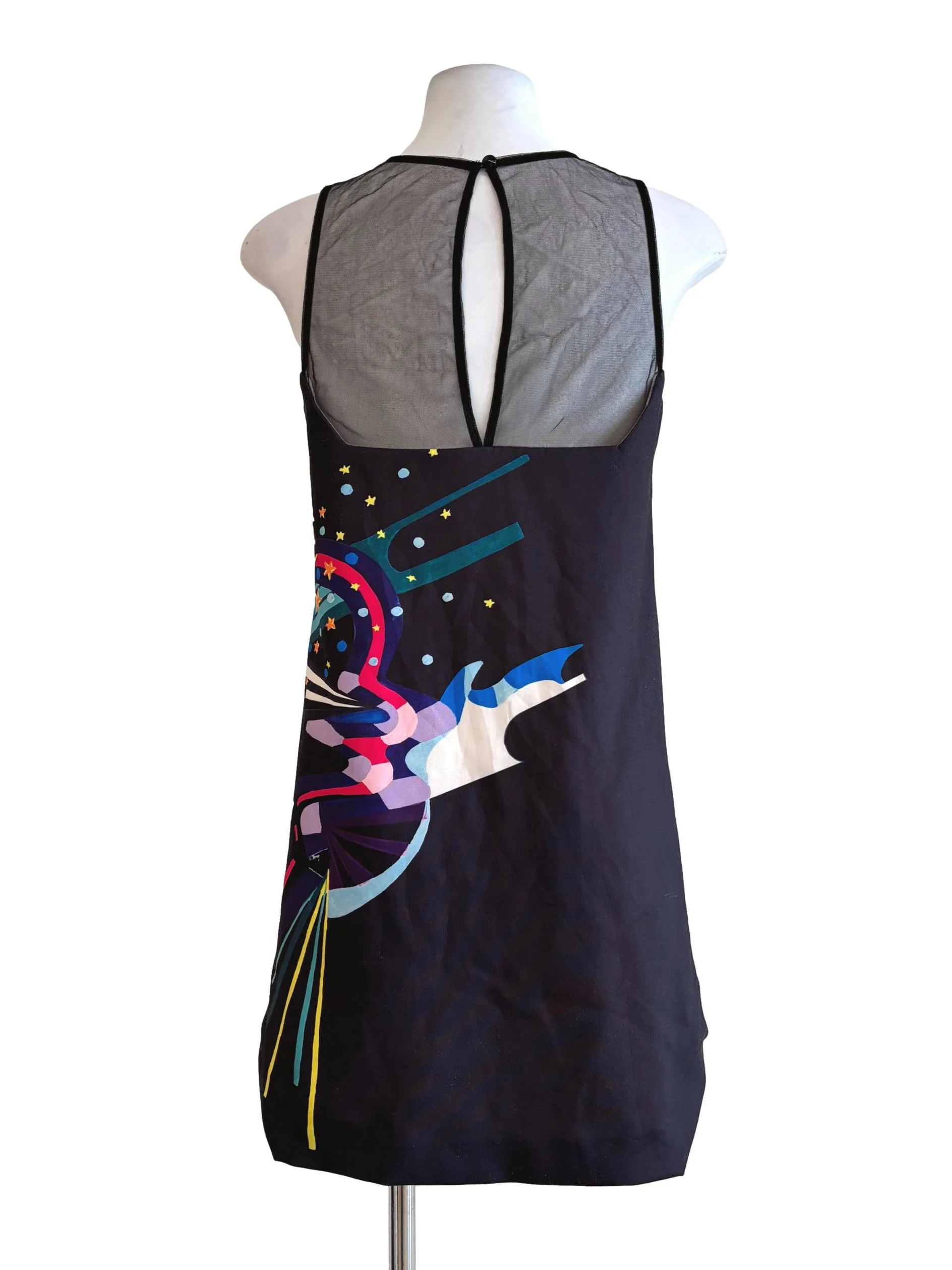 Jet Black Graphic Shift Dress LB - Image 2