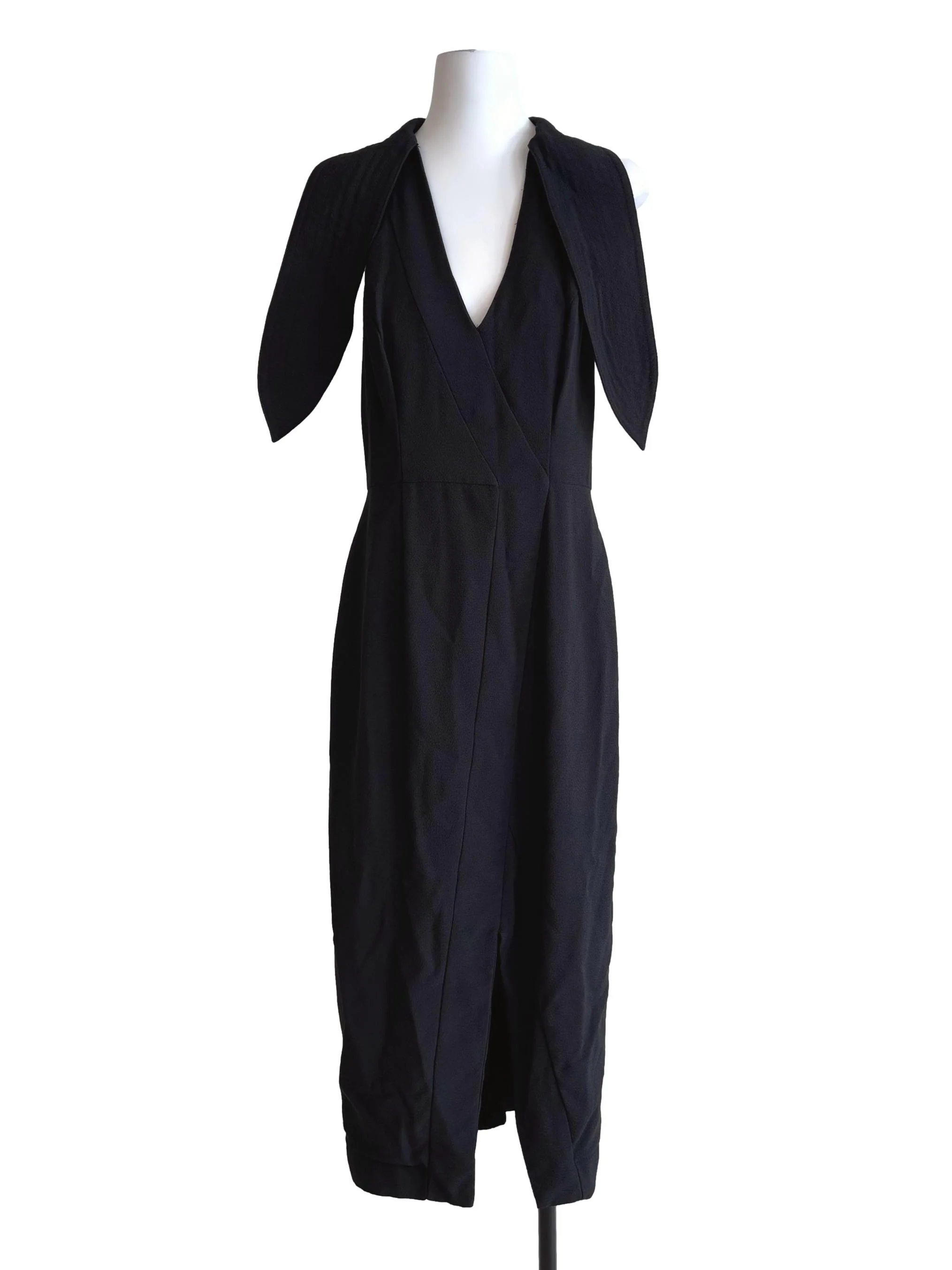 Jet Black Midi Pencil Dress