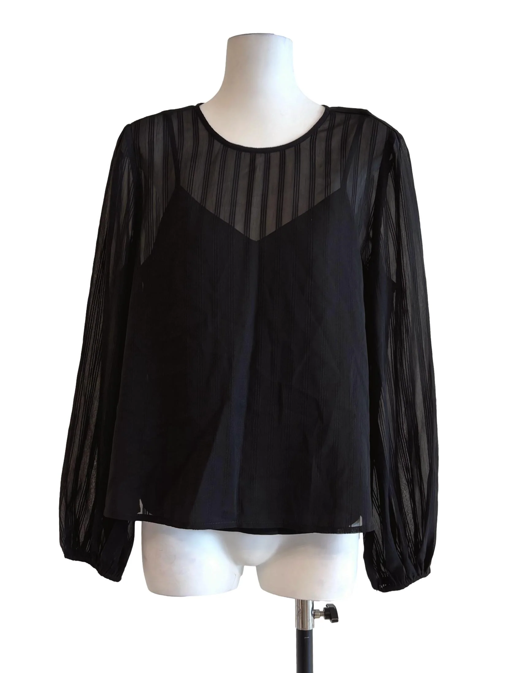 Jet Black Sheer Blouse LB