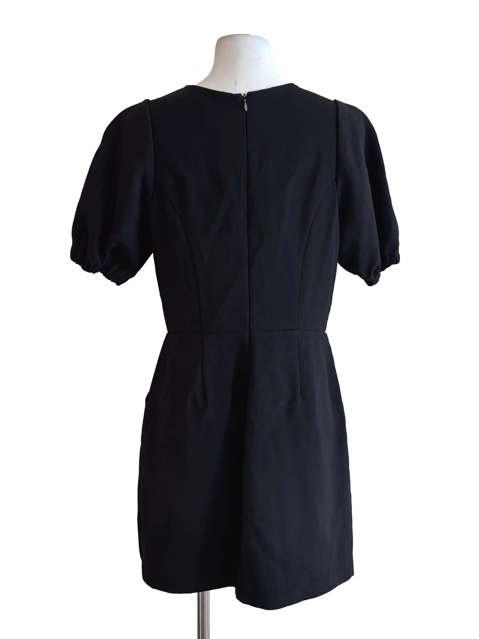 Jet Black Short Sleeve Mini Dress - Image 2