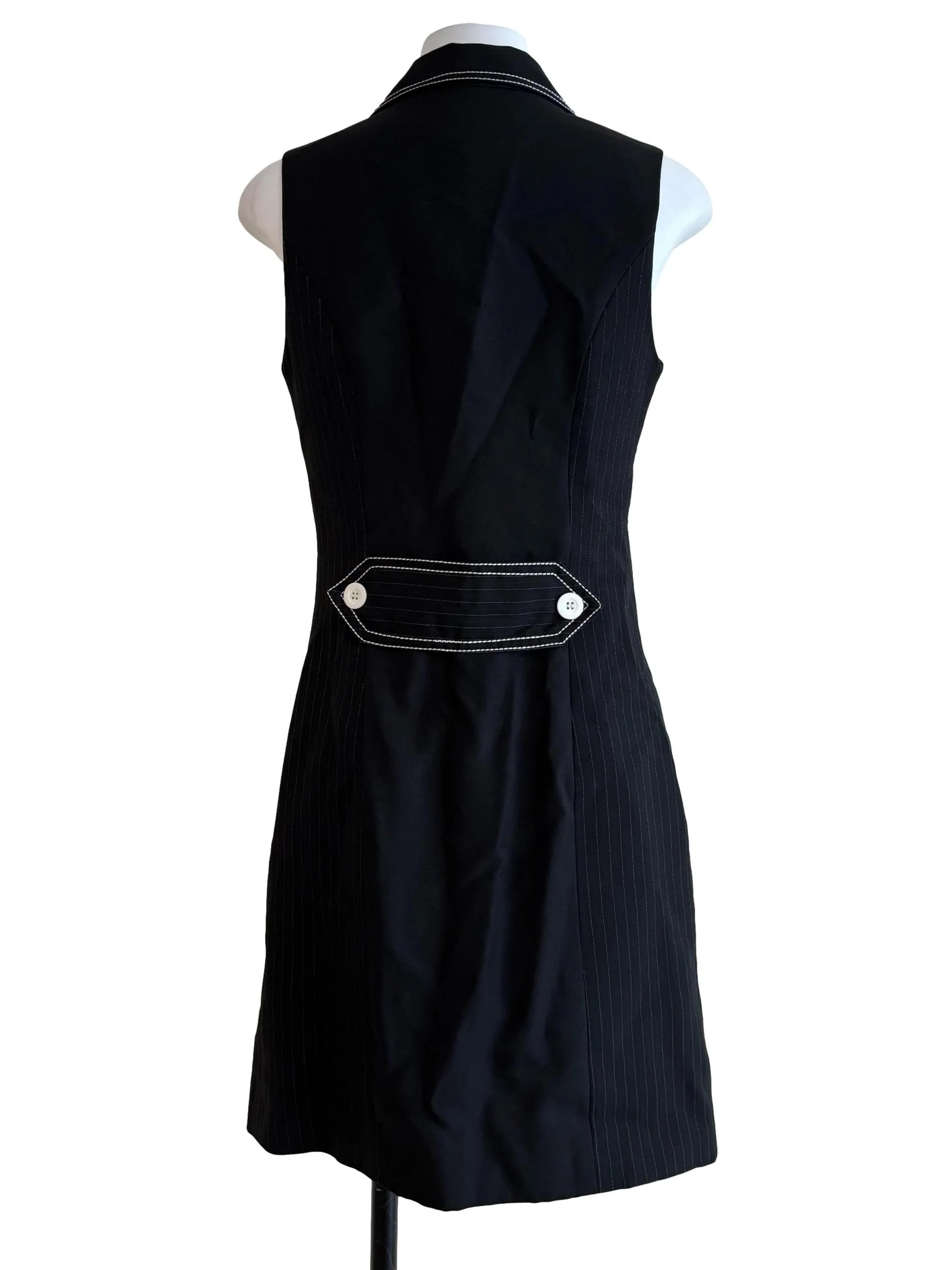 Jet Black Sleeveless Blazer Dress - Image 2