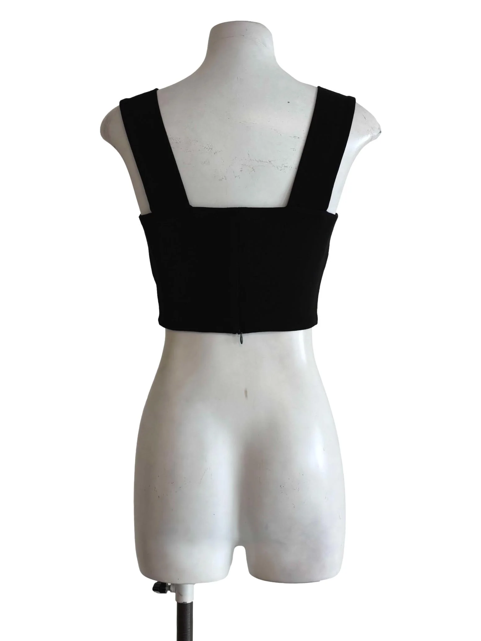 Jet Black Square Neck Sleeveless Top - Image 2