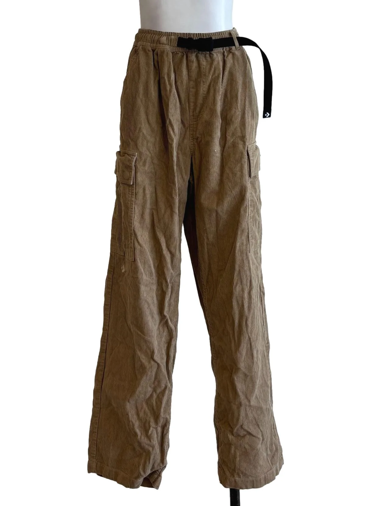 Khaki Brown Curduroy Cargo Pants