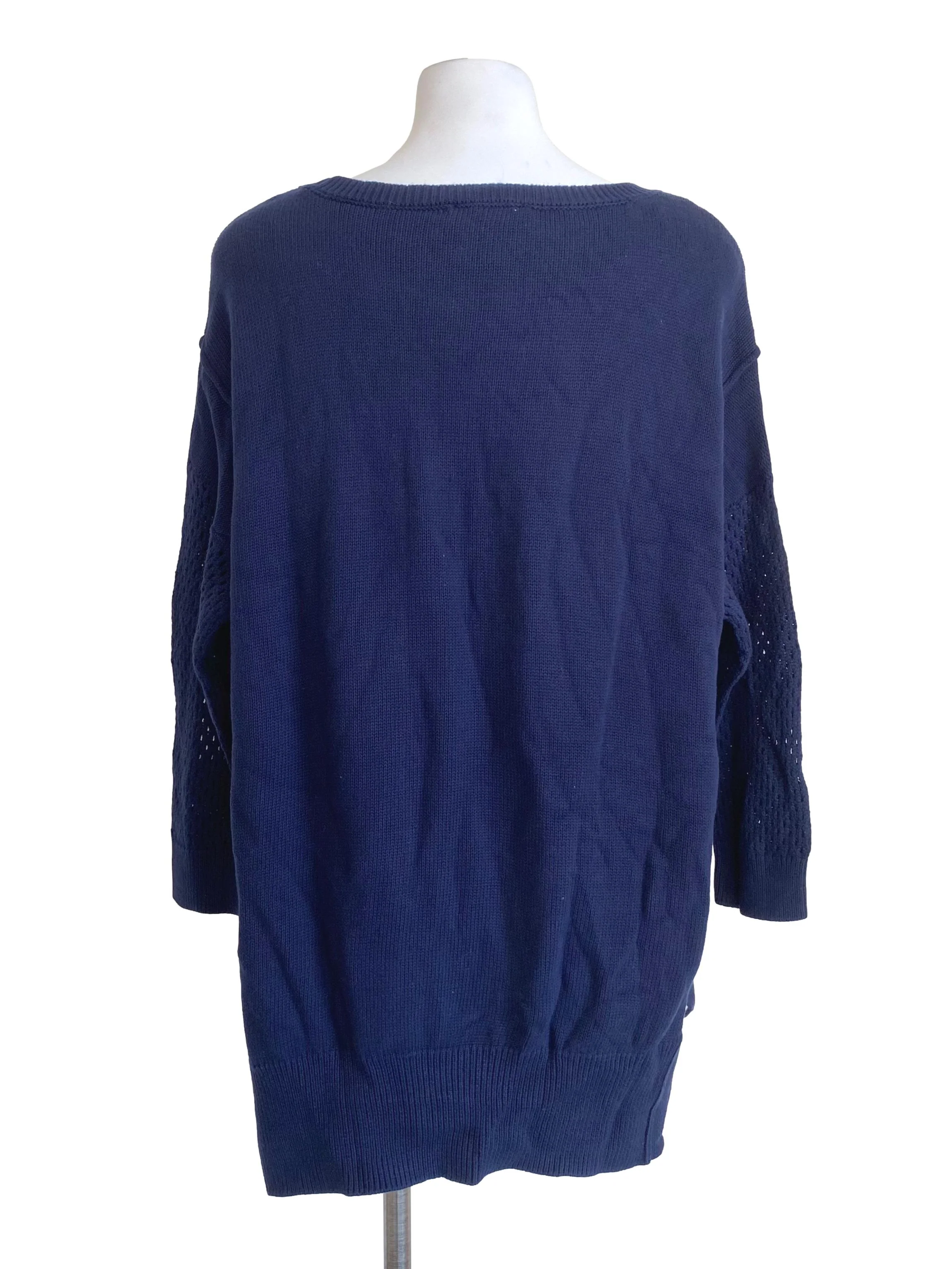 Knitted Navy Blue Sweater - Image 2
